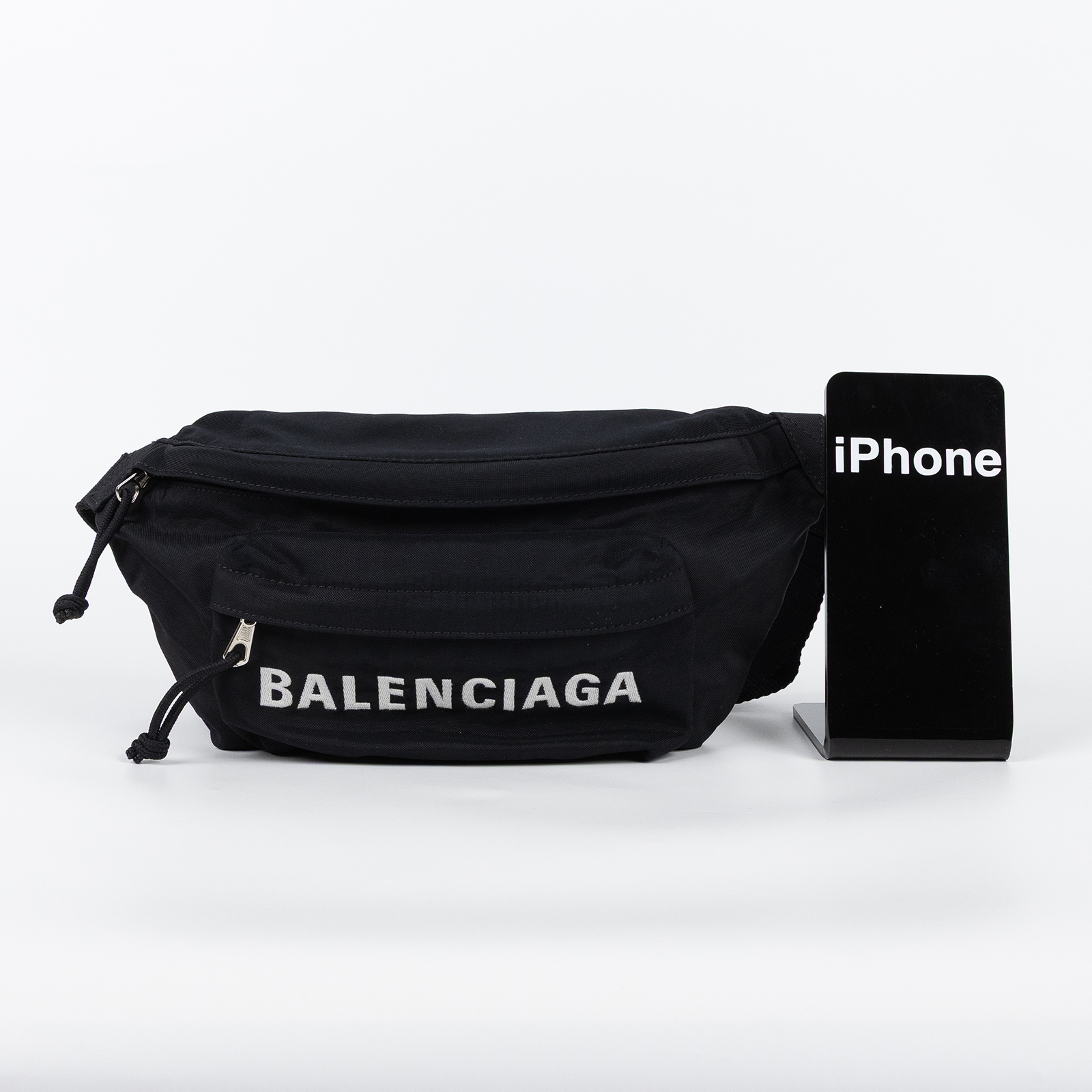 巴黎世家 BALENCIAGA 腰包 533009H851N 黑LOGO腰包 防塵袋