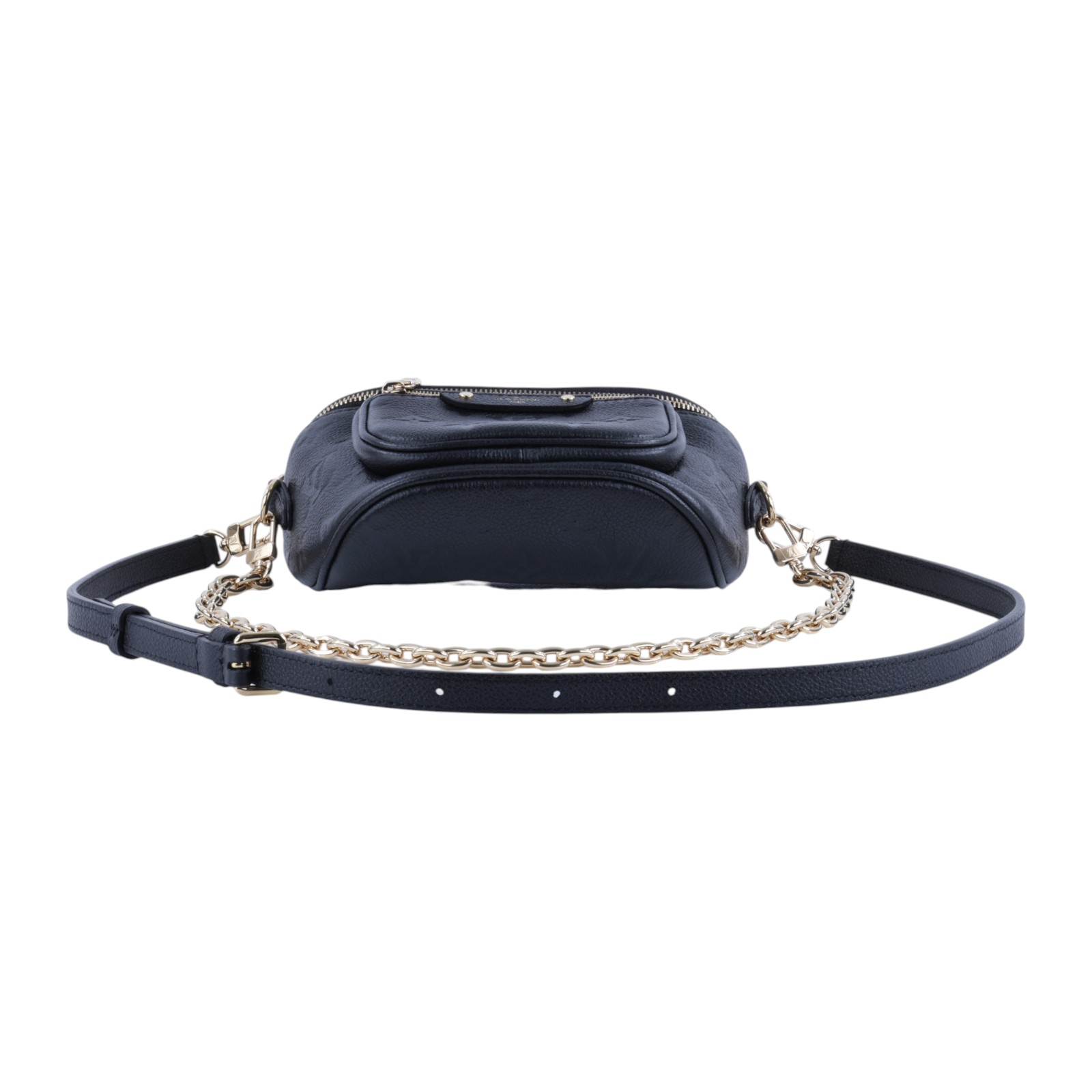 路易威登 LOUIS VUITTON Mini Bumbag 腰包 M46917 晶片款 黑壓紋MINI BUMBAG 防塵袋/背帶2/購買證明正本