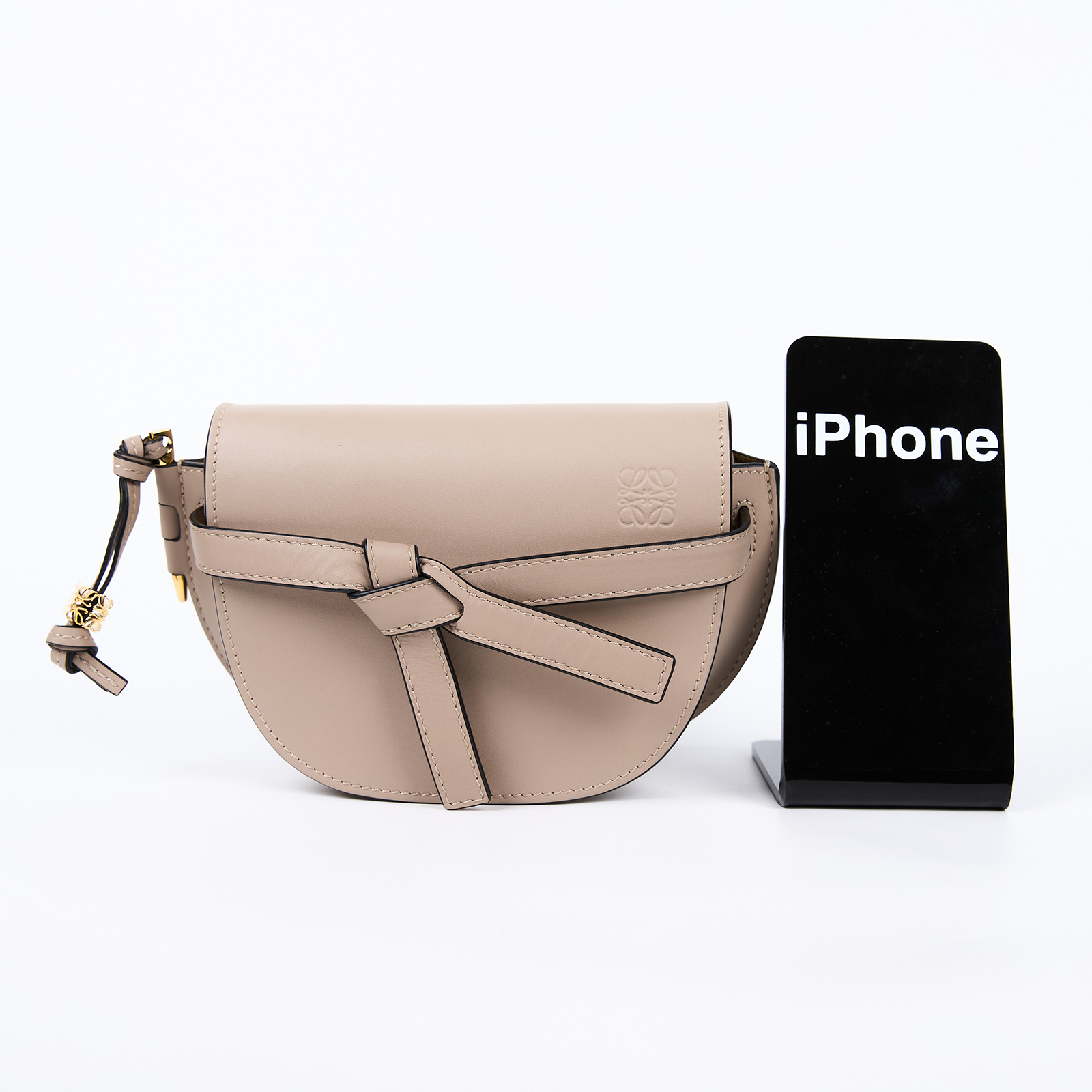 羅意威 LOEWE Mini Gate Dual bag 迷你 小牛皮 肩背包 帆布背帶 A650N46X13 沙色GATE MINI 原廠盒子/防塵袋
