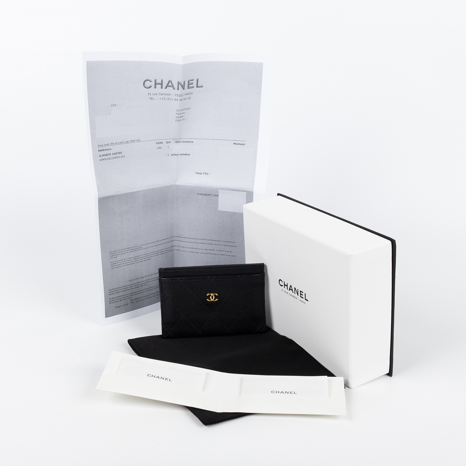 香奈兒 CHANEL 卡夾 卡包 AP4916 B22099 晶片款 黑金菱格卡夾 原廠盒子/防塵袋/購買證明影本