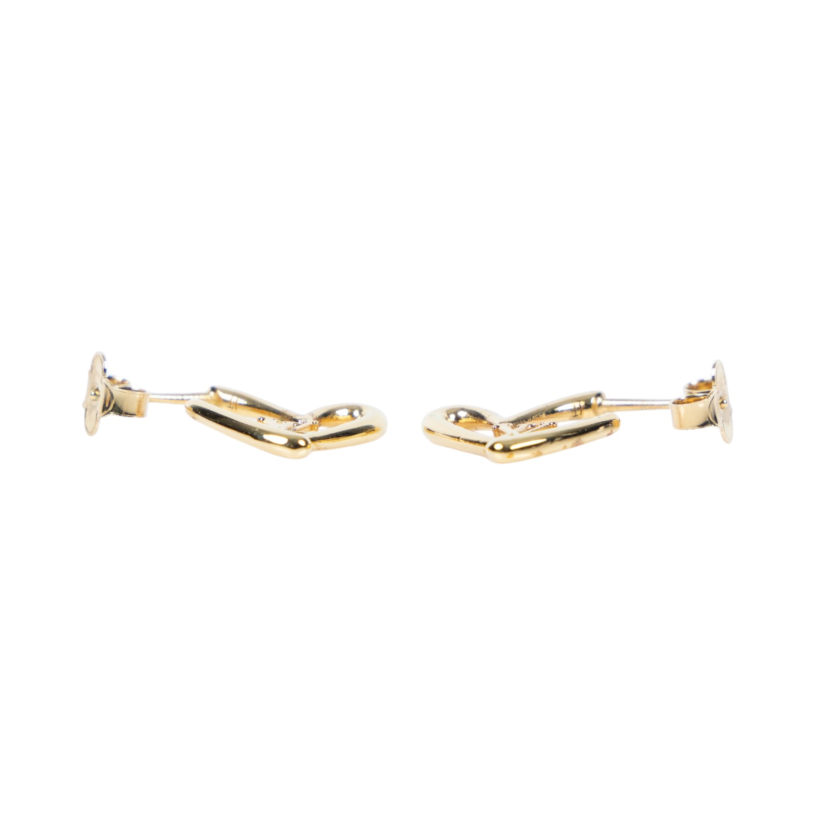 路易威登 LOUIS VUITTON Fall in Love Earrings PM 耳釘 M00463 金色愛心耳環 原廠盒子/防塵袋/購買證明影本