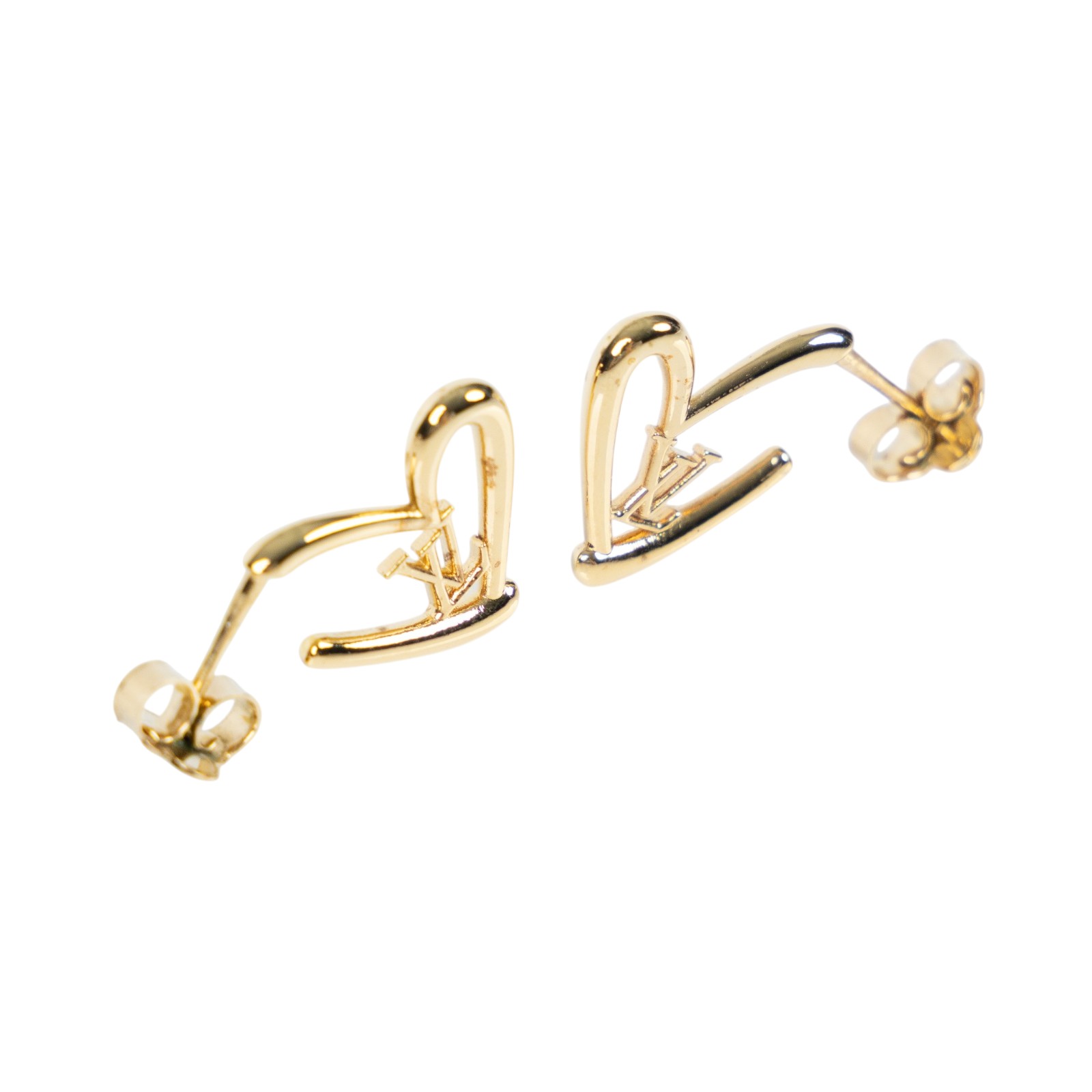 路易威登 LOUIS VUITTON Fall in Love Earrings PM 耳釘 M00463 金色愛心耳環 原廠盒子/防塵袋/購買證明影本