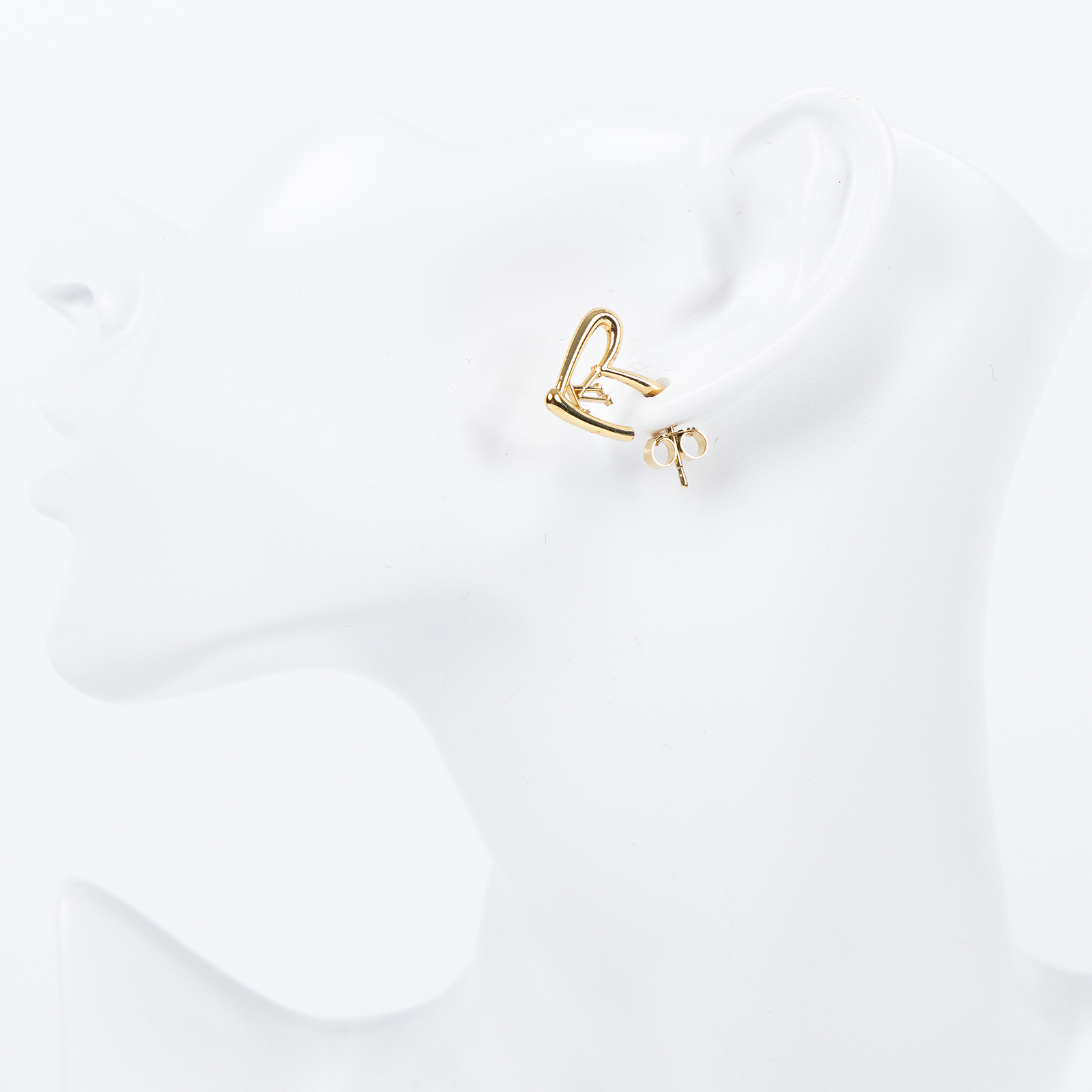 路易威登 LOUIS VUITTON Fall in Love Earrings PM 耳釘 M00463 金色愛心耳環 原廠盒子/防塵袋/購買證明影本