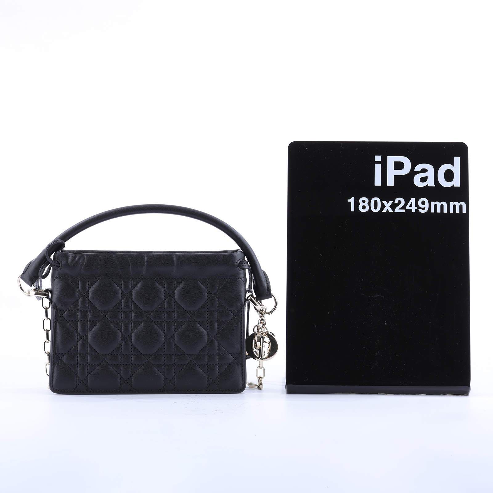 迪奧 CHRISTIAN DIOR Lady Dior Milly 迷你手袋  黑色MILLY MINI 防塵袋/背帶2