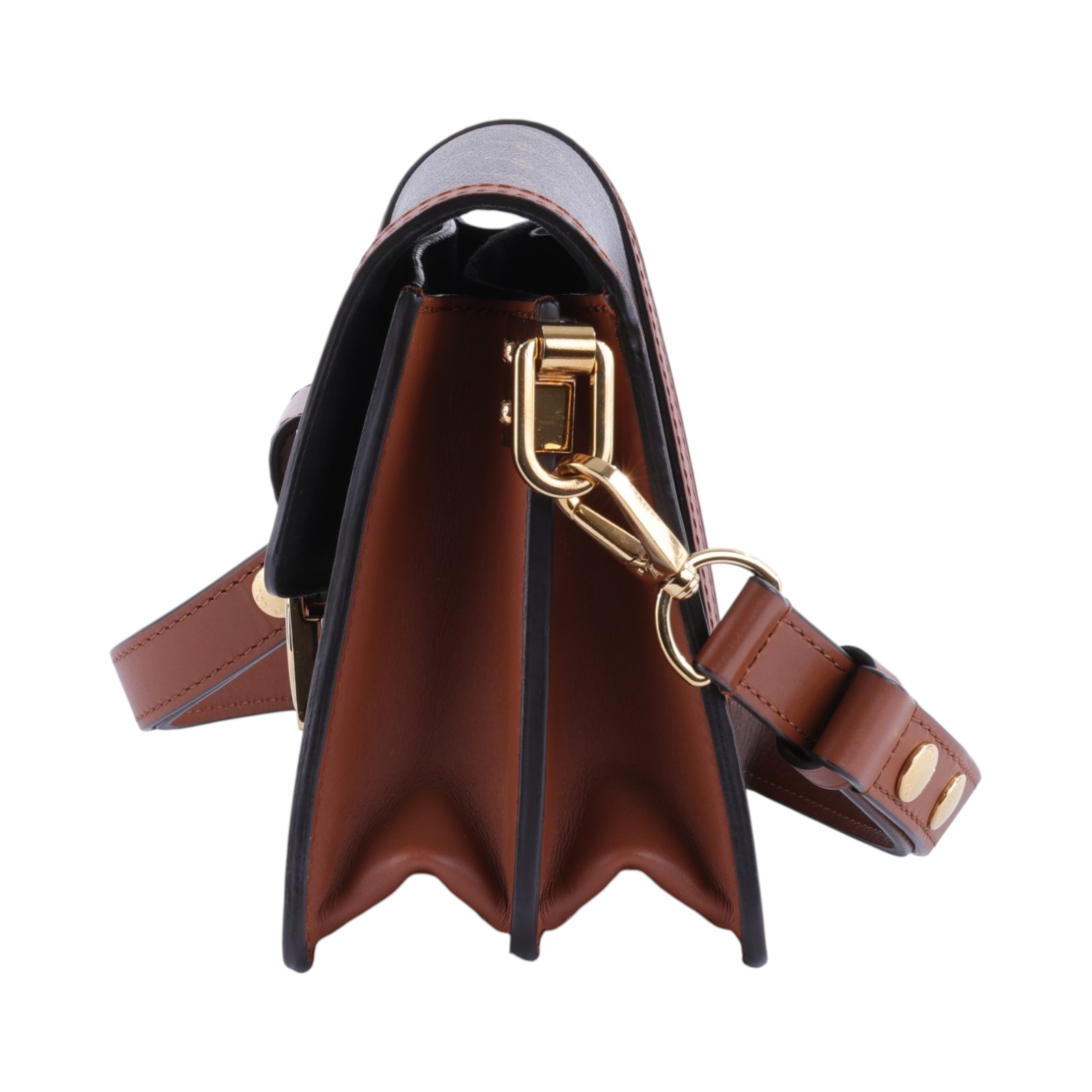 路易威登 LOUIS VUITTON Mini Dauphine Reverse皮革飾邊 迷你 達芙妮 肩背 斜背包 M44580  原廠盒子/防塵袋/背帶