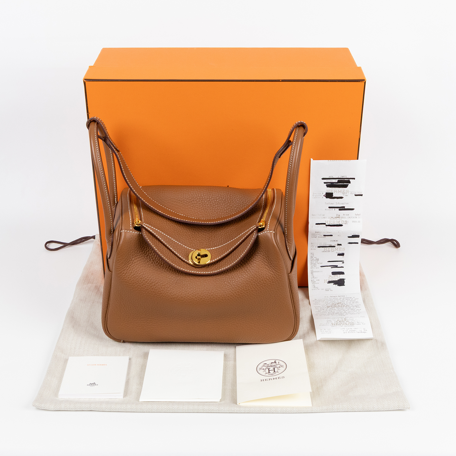 愛馬仕 Hermes Lindy 琳迪包 26 金棕色 金色五金 H073428CC37 /KC1461SK K刻金棕LINDY26 原廠盒子/防塵袋/購買證明