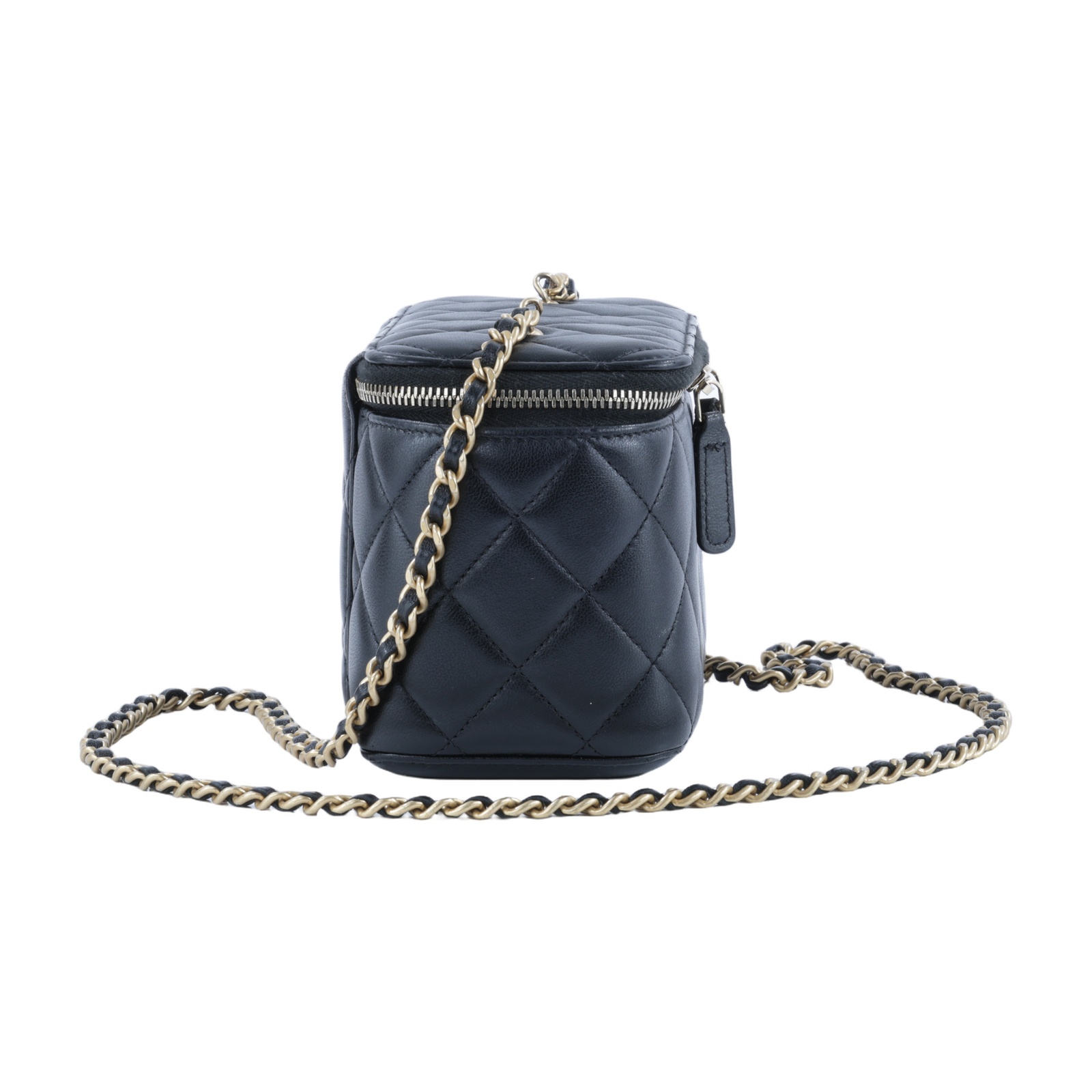 香奈兒 CHANEL CC LOGO 化妝盒 化妝箱 斜背包 Vanity Case AP2303 晶片款 黑金金球化妝盒 原廠盒子/防塵袋