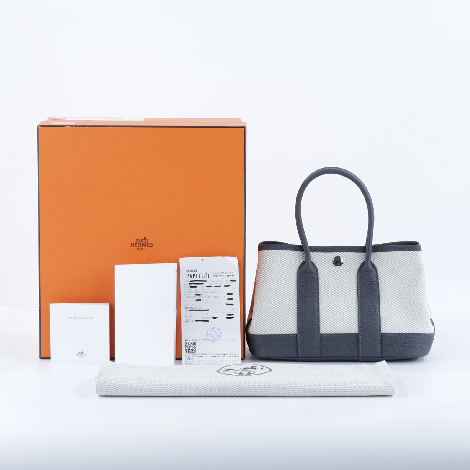 愛馬仕 Hermes Neo Garden Party 花園派對包 23 銀色五金 石板灰色 H086418CKAF /  /#AF  原廠盒子/防塵袋/昇恆昌購買證明