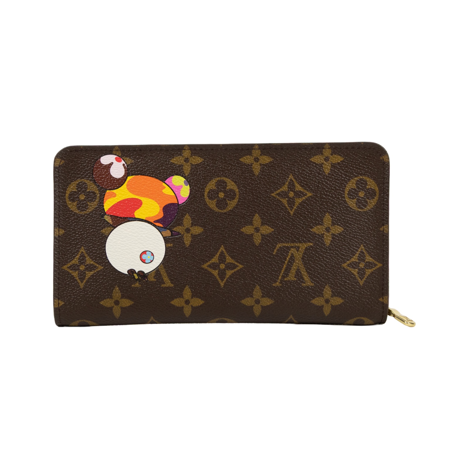 路易威登 LOUIS VUITTON 村上隆 Panda Porte Monnaie Zip 長夾 錢包 M61729 村上隆原花拉鍊長夾 無附屬品