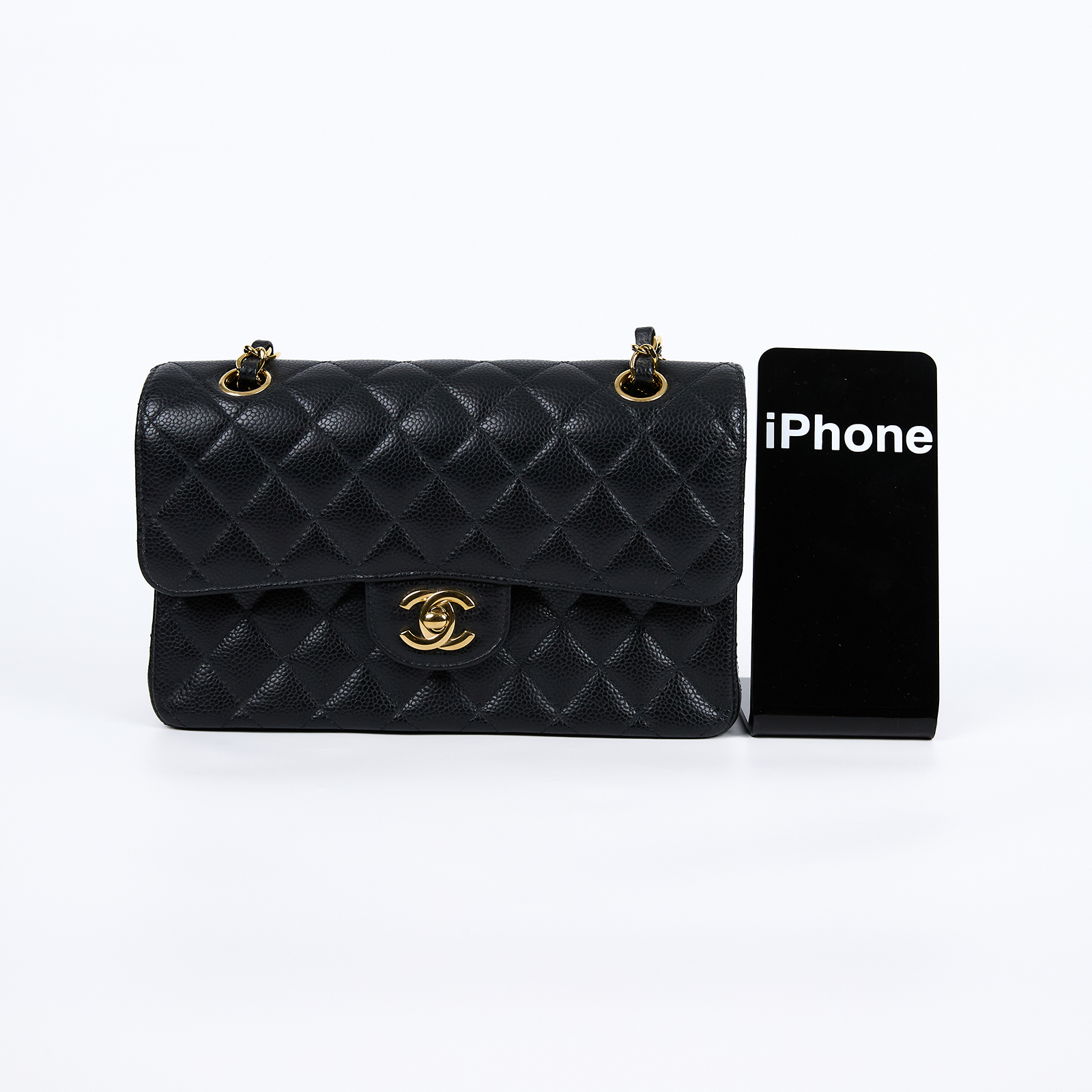 香奈兒 CHANEL CF 經典 小型 口蓋包 A01113 晶片款 黑金荔枝COCO23 原廠盒子/防塵袋/證書