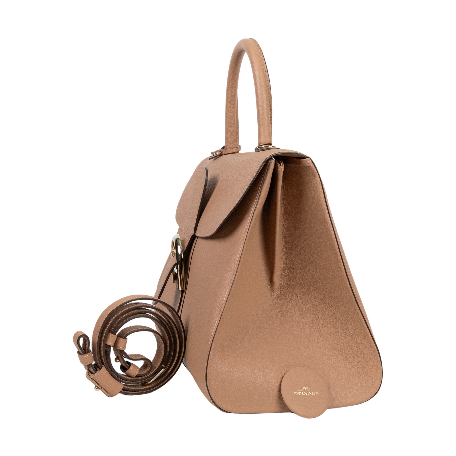 德爾沃 DELVAUX  Brillant GM 手提包  焦糖Brillant GM 防塵袋/背帶/鏡子