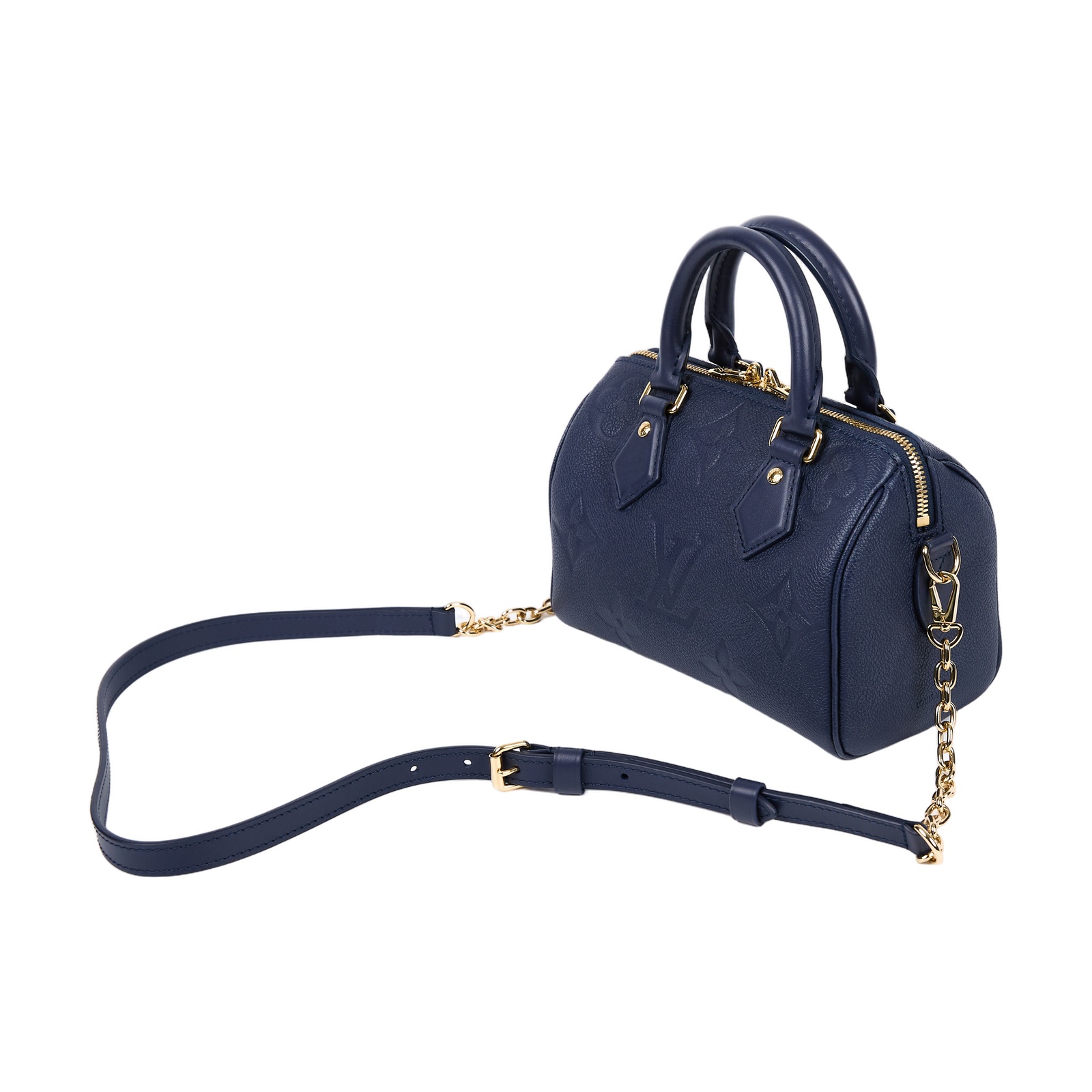 路易威登 LOUIS VUITTON Speedy Bandoulière 20 藍色 手提 斜背 波士頓包 M14200 晶片款  原廠盒子/防塵袋/國外購買證明/背帶/鎖組