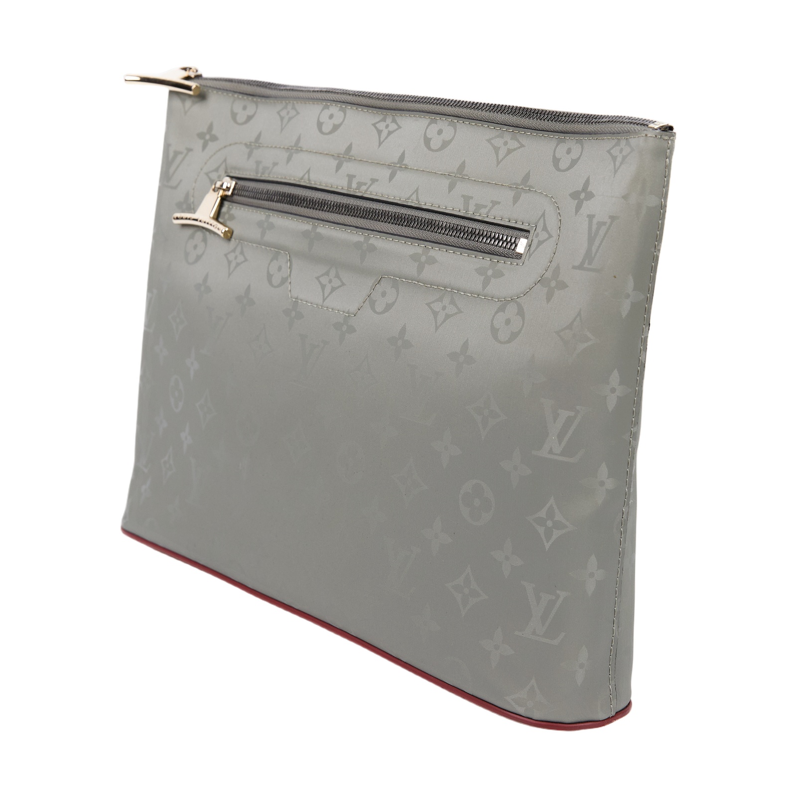 路易威登 LOUIS VUITTON Pochette Cosmos 手拿包 M63240 灰綠太空系列手拿包1 原廠盒子/防塵袋