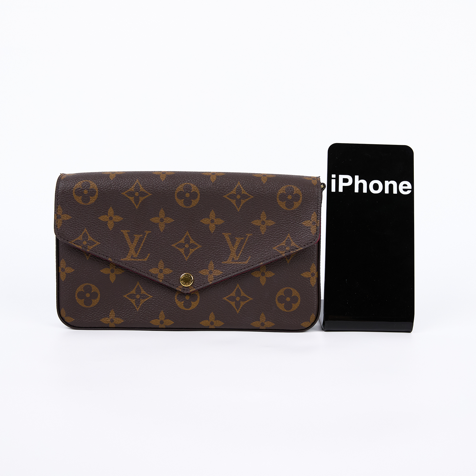 路易威登 LOUIS VUITTON Pochette Félicie 三合一鏈條包 紫紅色 M61276 晶片款  原廠盒子/防塵袋/購買證明影本/內袋2/鏈帶
