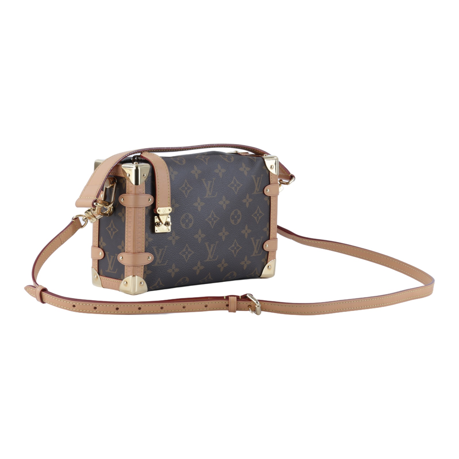 路易威登 LOUIS VUITTON Side Trunk MM 老花 手提 肩背 箱包 M46358 晶片款 原花SIDE TRUNK MM 背帶2