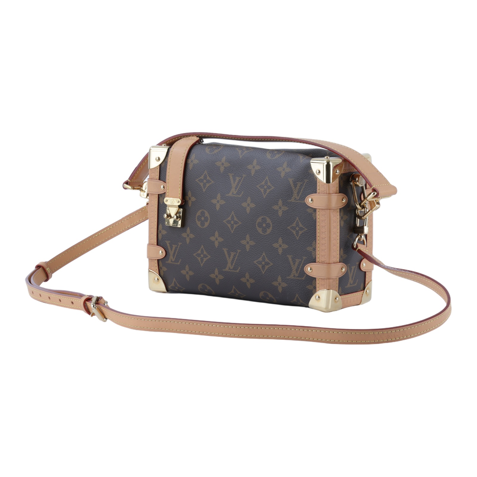 路易威登 LOUIS VUITTON Side Trunk MM 老花 手提 肩背 箱包 M46358 晶片款 原花SIDE TRUNK MM 背帶2