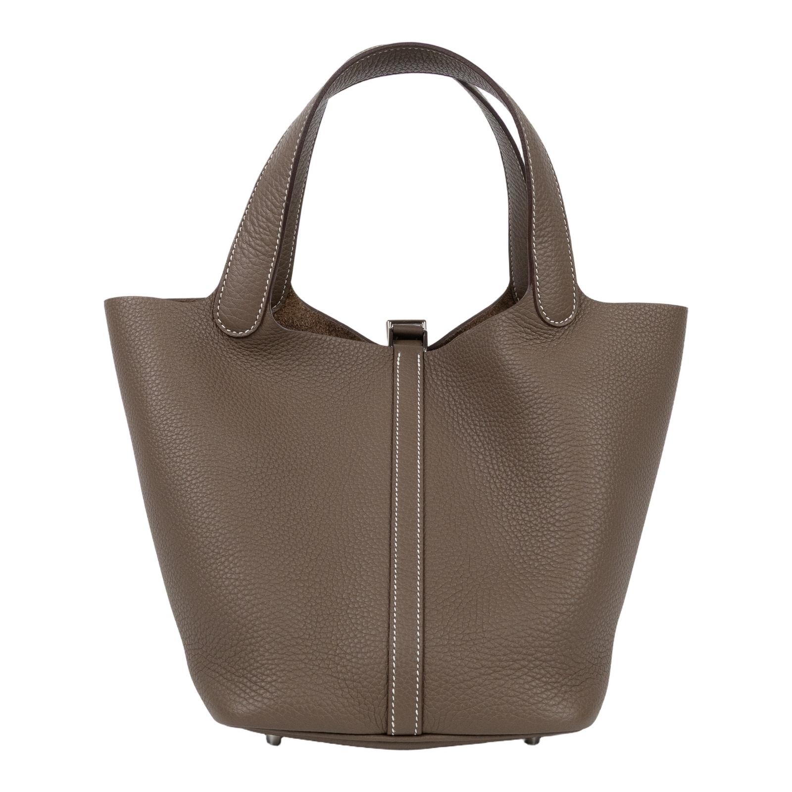 愛馬仕 Hermes Picotin Lock 22 菜籃子包 銀色五金 大象灰 H060991CK18 /U AM 011 UH U  原廠盒子/防塵袋/鎖組/購買證明正本