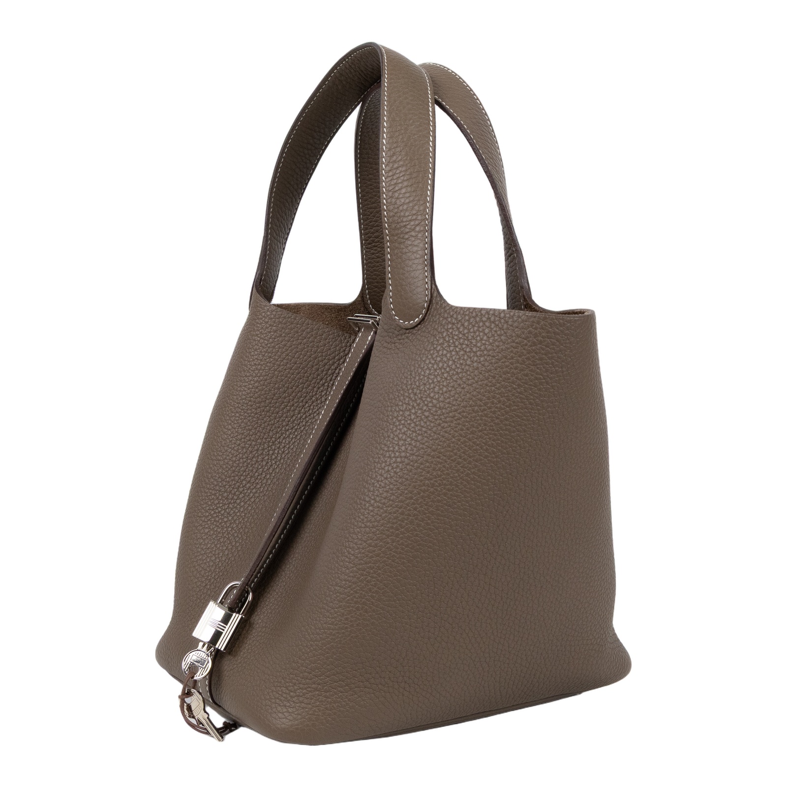 愛馬仕 Hermes Picotin Lock 22 菜籃子包 銀色五金 大象灰 H060991CK18 /U AM 011 UH U  原廠盒子/防塵袋/鎖組/購買證明正本