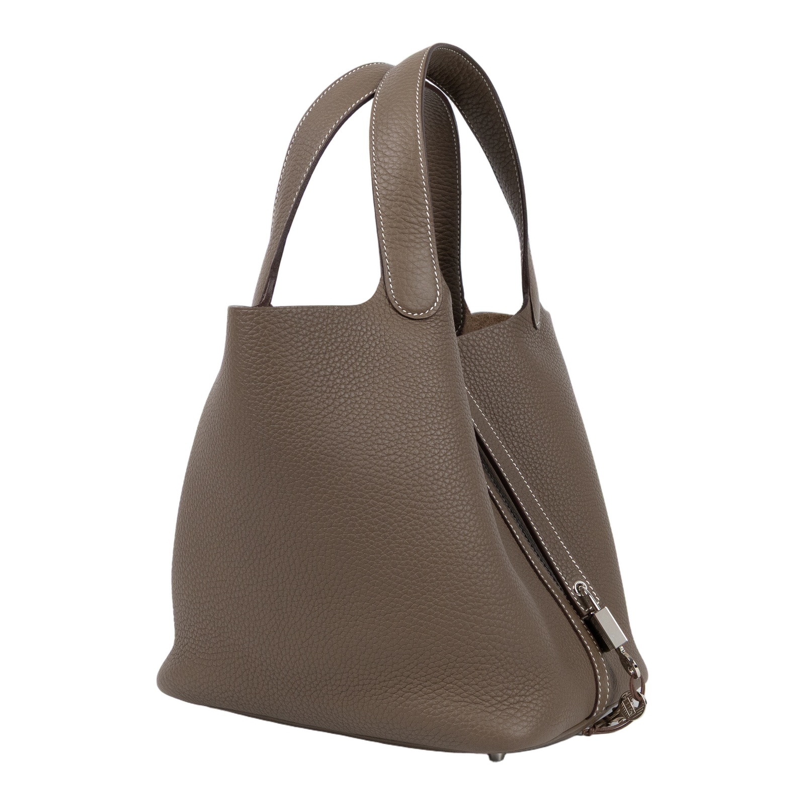 愛馬仕 Hermes Picotin Lock 22 菜籃子包 銀色五金 大象灰 H060991CK18 /U AM 011 UH U  原廠盒子/防塵袋/鎖組/購買證明正本