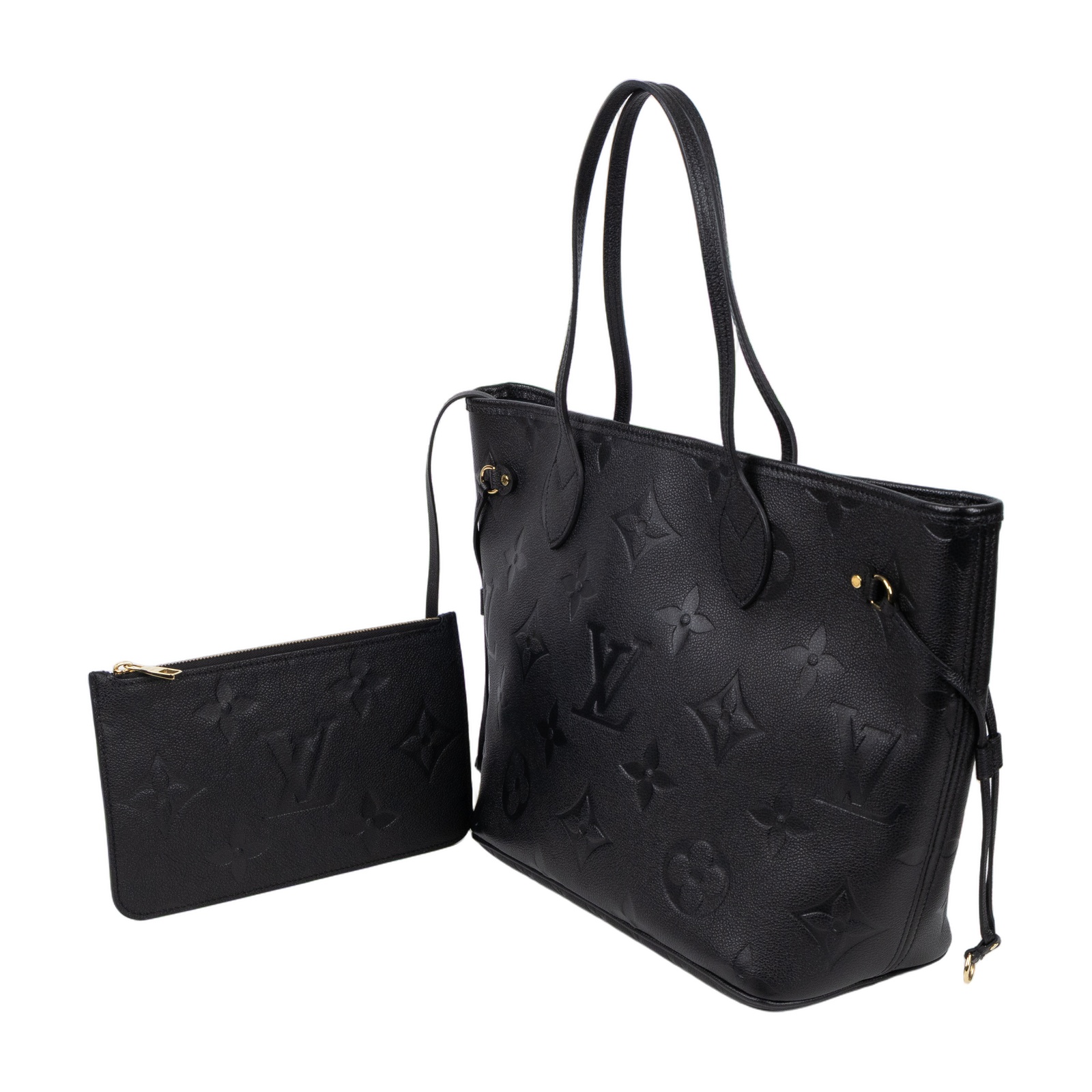 路易威登 LOUIS VUITTON Neverfull MM 手提 托特包 壓花牛皮 黑色 M45685 晶片款 黑壓紋NEVERFULL MM 防塵袋/內袋