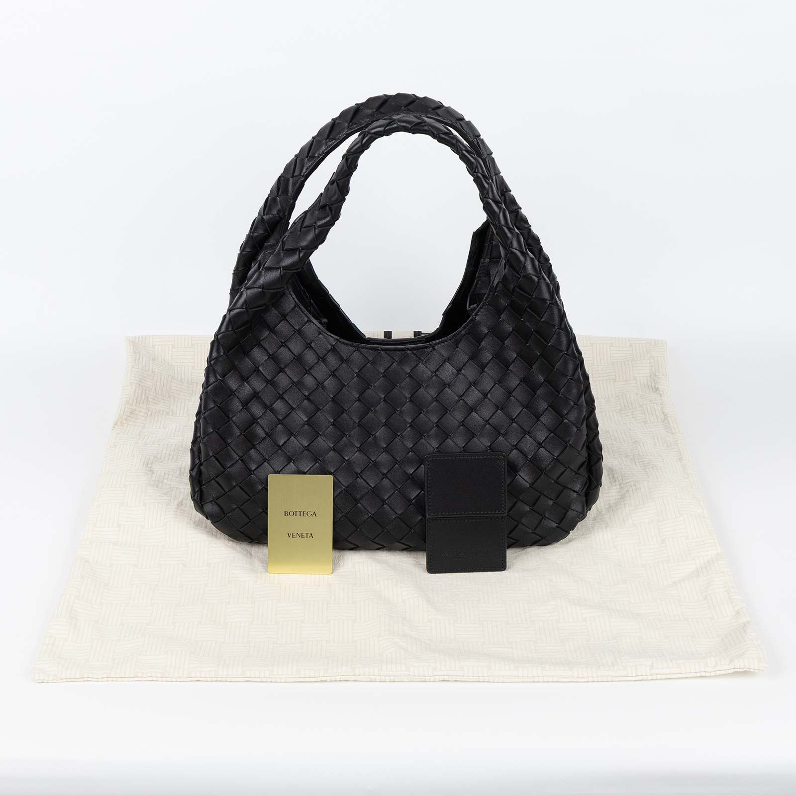 寶緹嘉 BOTTEGA VENETA Campana 編織 手提包 肩背包 中型 844249V4SC01019 黑Campana  中號 防塵袋/保證卡