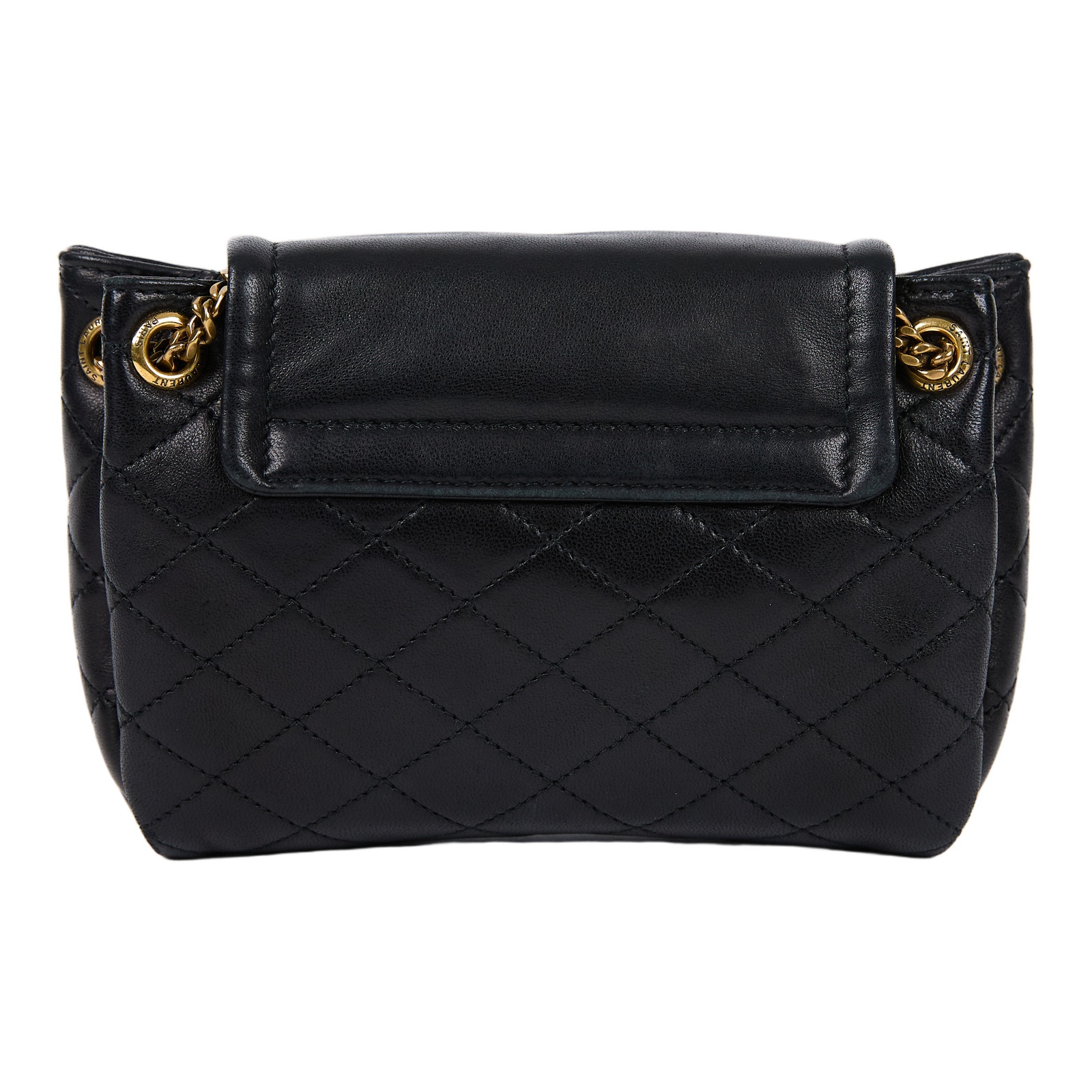 聖羅蘭 YSL SAINT LAURENT Nolia 小羊皮 迷你 手袋 肩背包 金色五金 6727381EL07 黑色Nolita 無附屬品