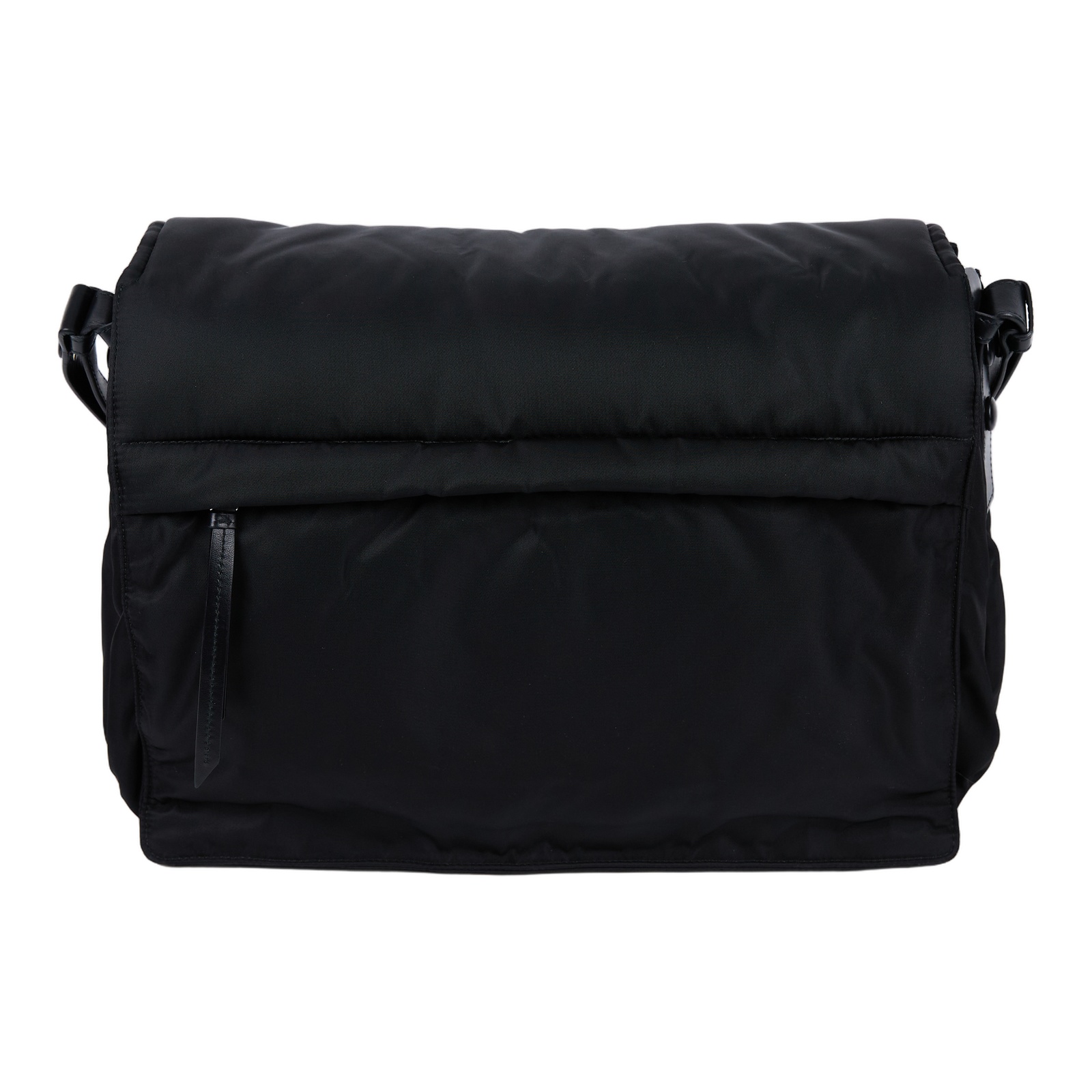 普拉達 PRADA Re-Nylon 夾棉 肩背袋 大型 1BD256_RDLN 黑尼龍郵差包 無附屬品