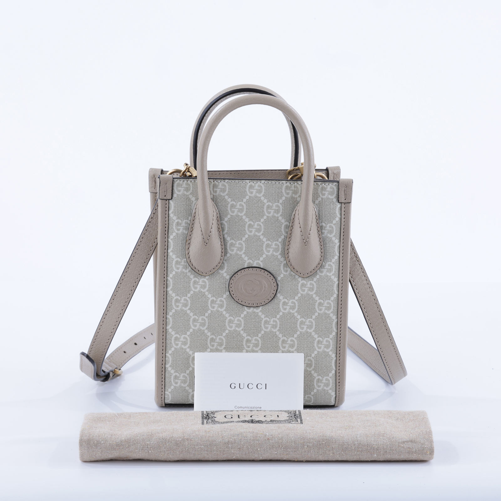 古馳 GUCCI Interlocking G 迷你 手提袋 671623 UULBT 奶茶INTERLOCKING琴譜 原廠盒子/防塵袋/背帶