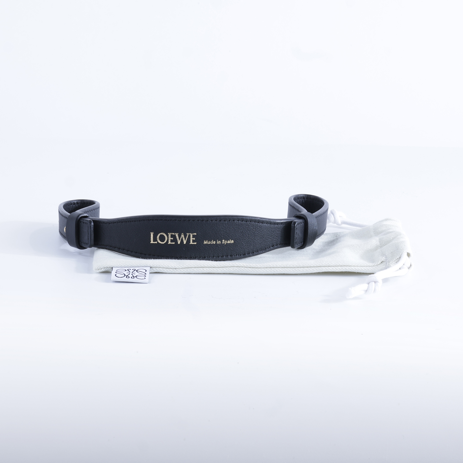 羅意威 LOEWE Anagram 短背帶 肩帶 182345 黑LOGO燙金提把 防塵袋