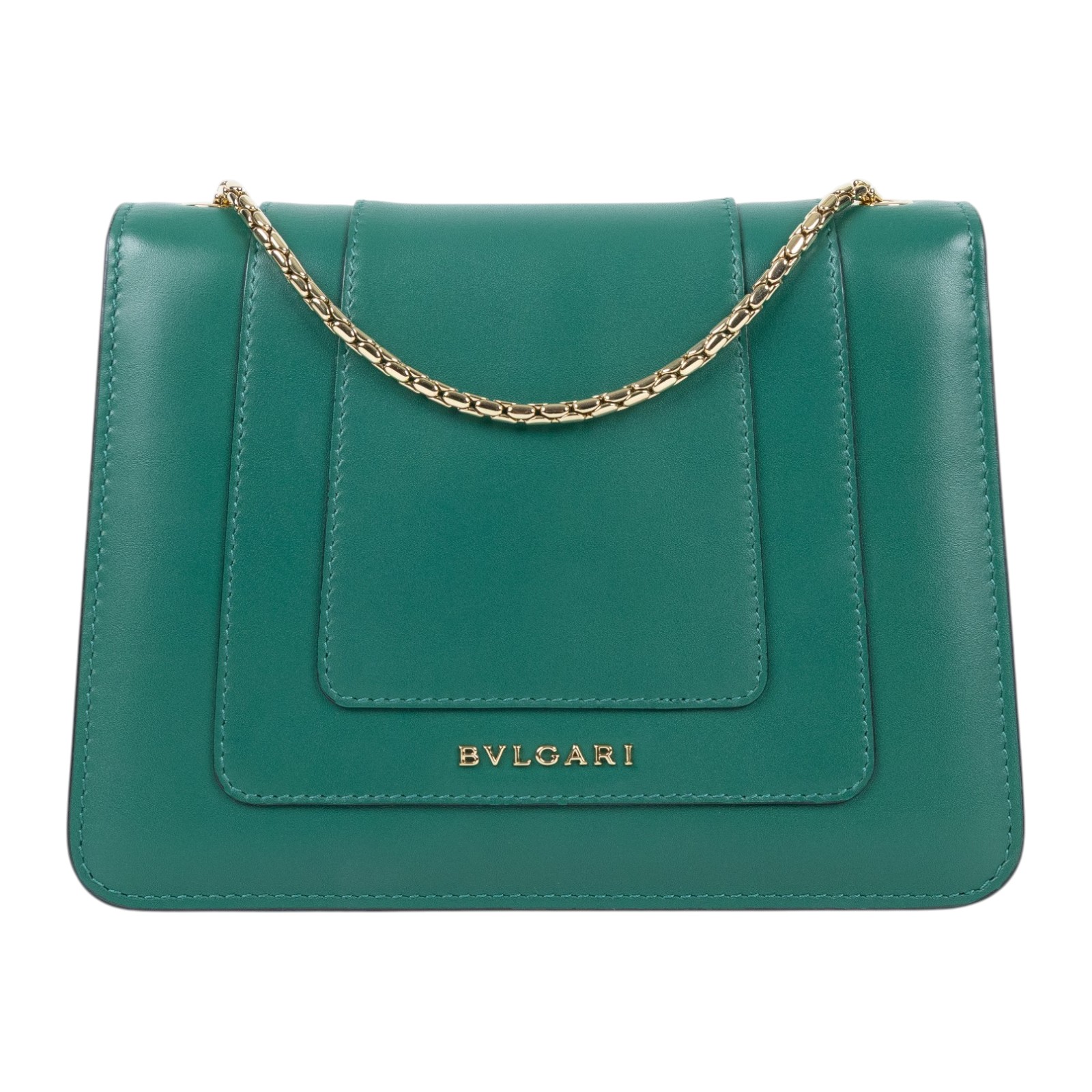 寶格麗 BVLGARI Serpenti Forever 斜挎包 綠色 34560 綠蛇頭肩背包 防塵袋/保證卡/雨衣/鏡子