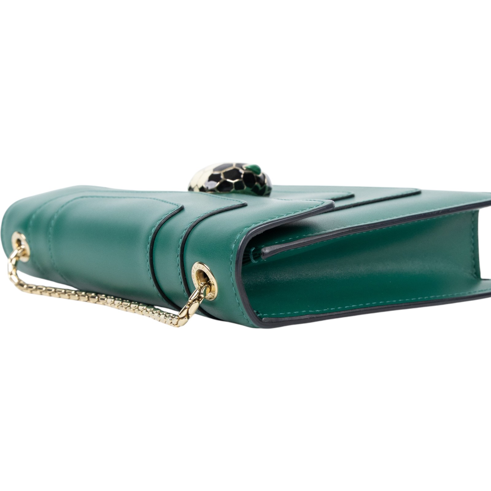 寶格麗 BVLGARI Serpenti Forever 斜挎包 綠色 34560 綠蛇頭肩背包 防塵袋/保證卡/雨衣/鏡子