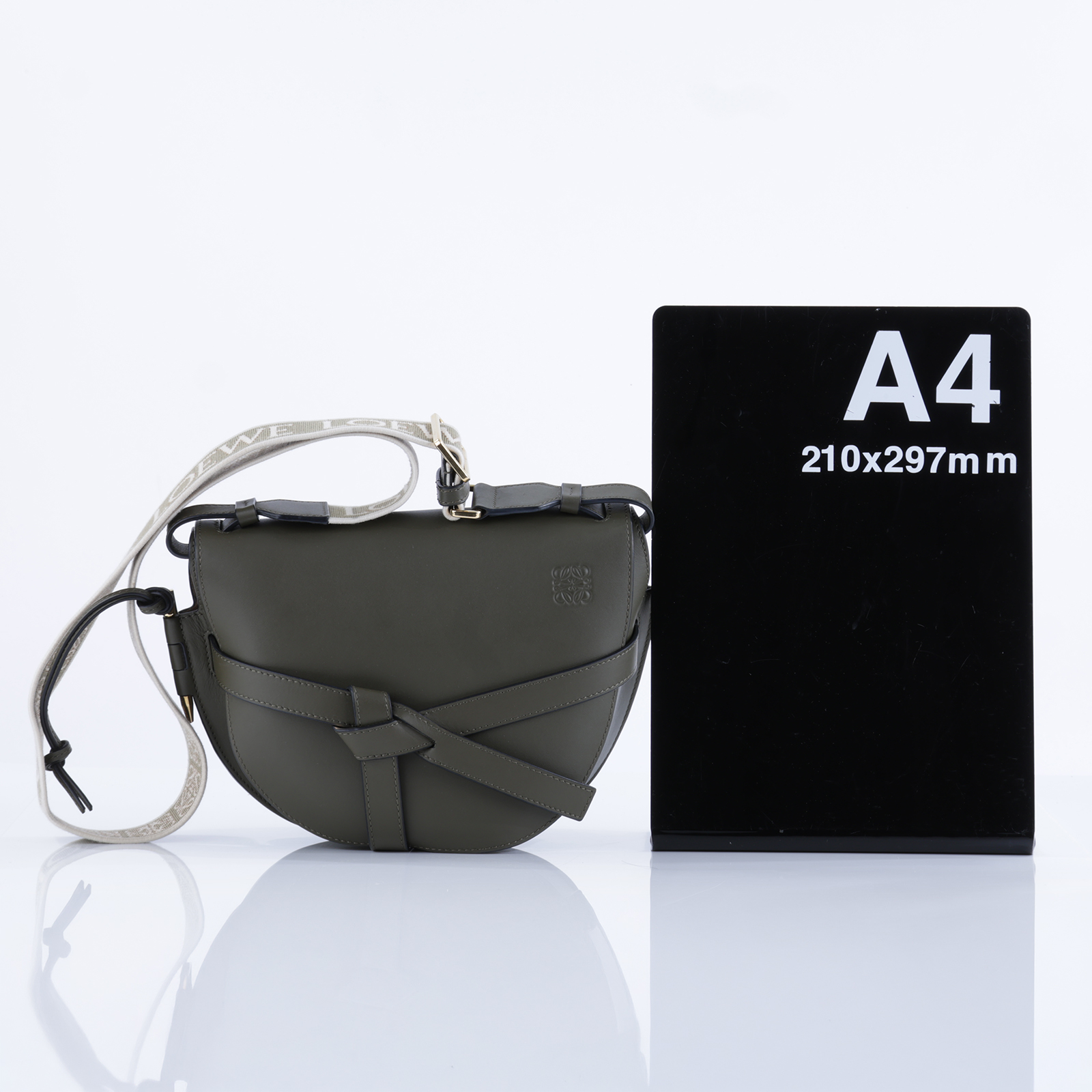 羅意威 LOEWE Small Gate bag 小型 小牛皮 肩背包 帆布背帶 A650T20X40 綠GATE SMALL 防塵袋