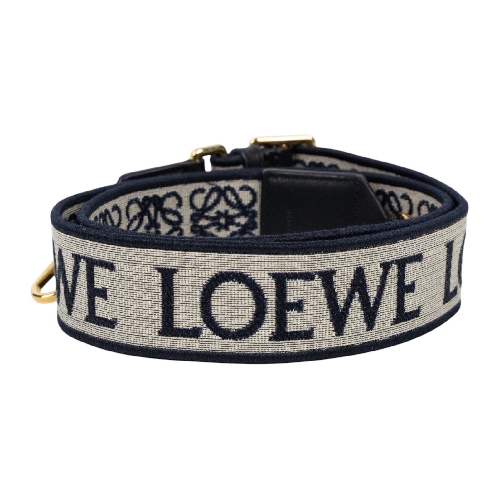 羅意威 LOEWE 緹花織 小牛皮 Anagram 肩帶 背帶 C073T87X01 黑帆布Anagram背帶 防塵袋