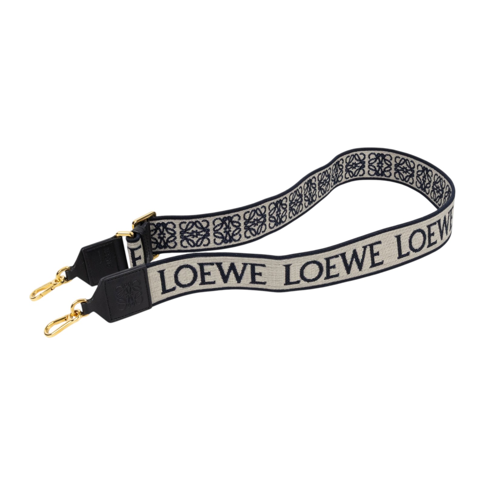 羅意威 LOEWE 緹花織 小牛皮 Anagram 肩帶 背帶 C073T87X01 黑帆布Anagram背帶 防塵袋