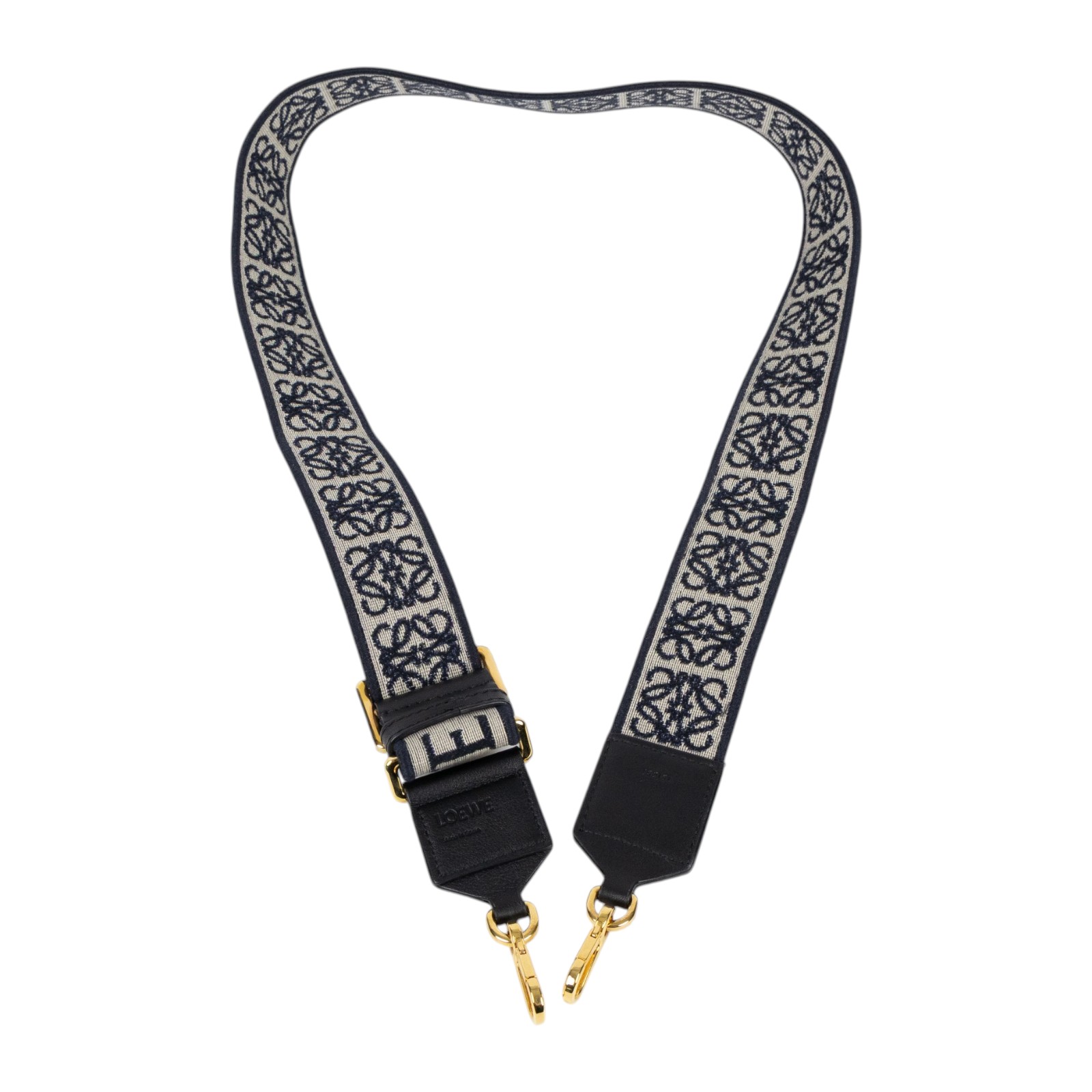 羅意威 LOEWE 緹花織 小牛皮 Anagram 肩帶 背帶 C073T87X01 黑帆布Anagram背帶 防塵袋