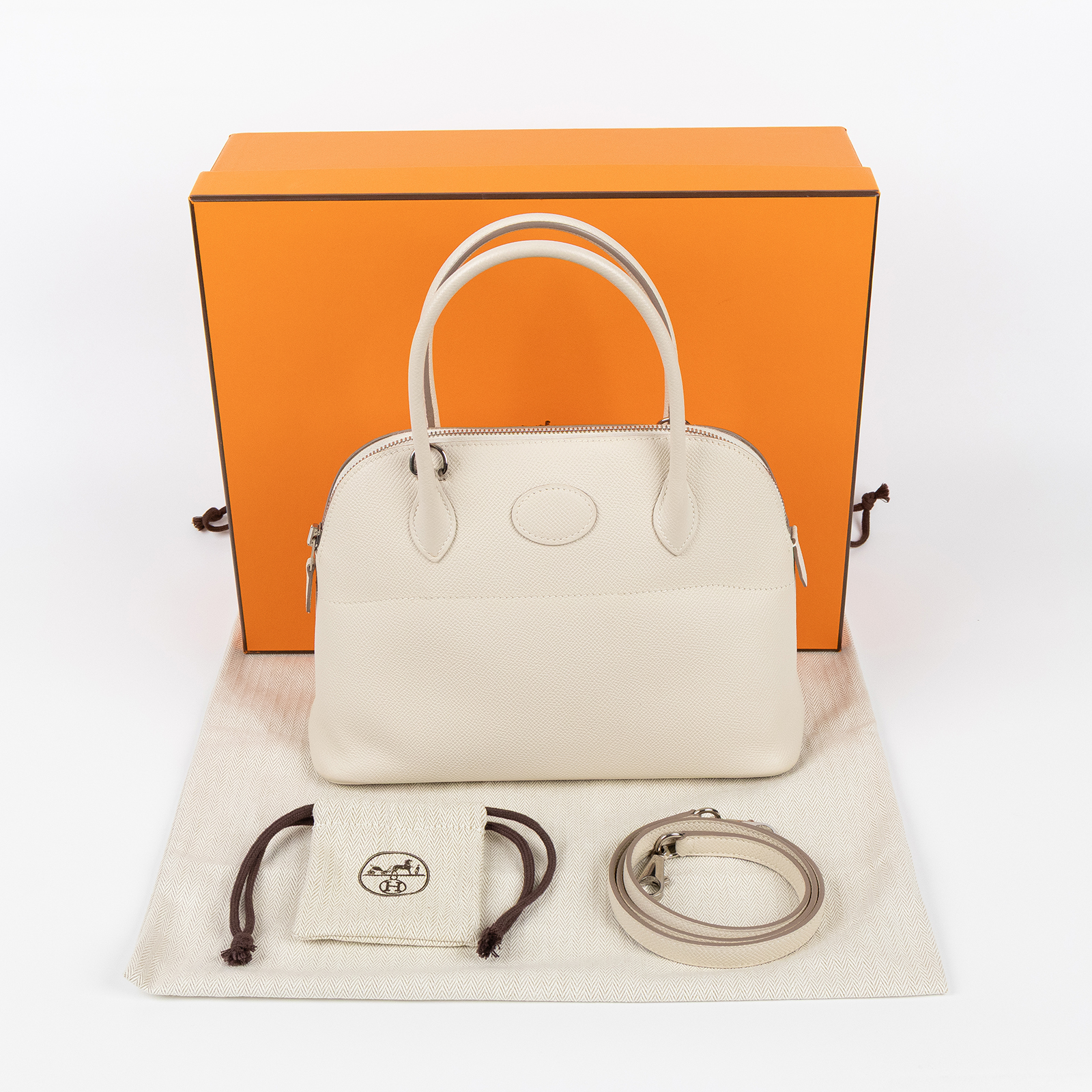 愛馬仕 Hermes Bolide Bag 柏莉包 27 BL27 A HA 005 DP 奶油白BOLIDE27 原廠盒子/防塵袋/背帶