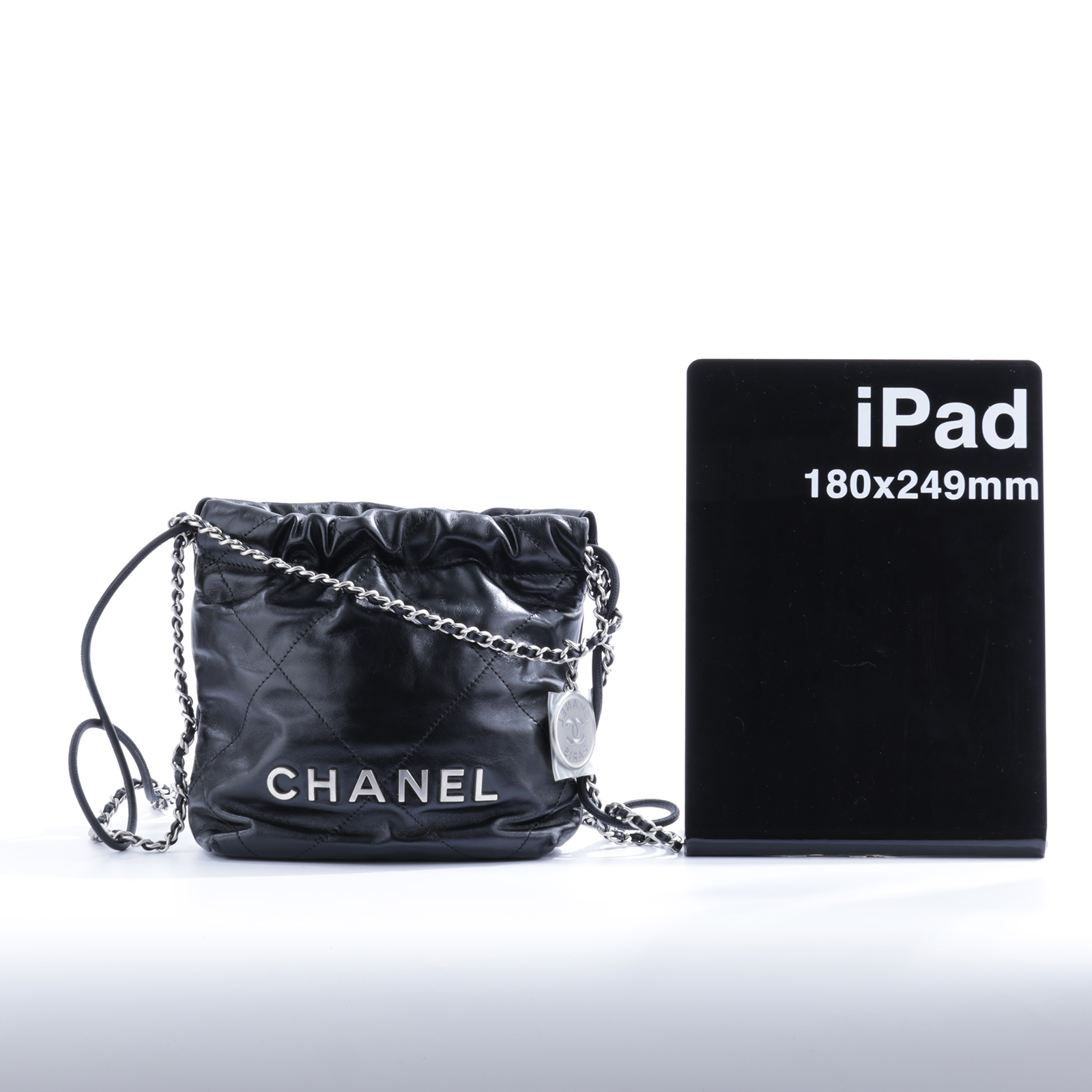 香奈兒 CHANEL 22 迷你 束口包 AS3980 晶片款 黑銀22包 MINI 無附屬品