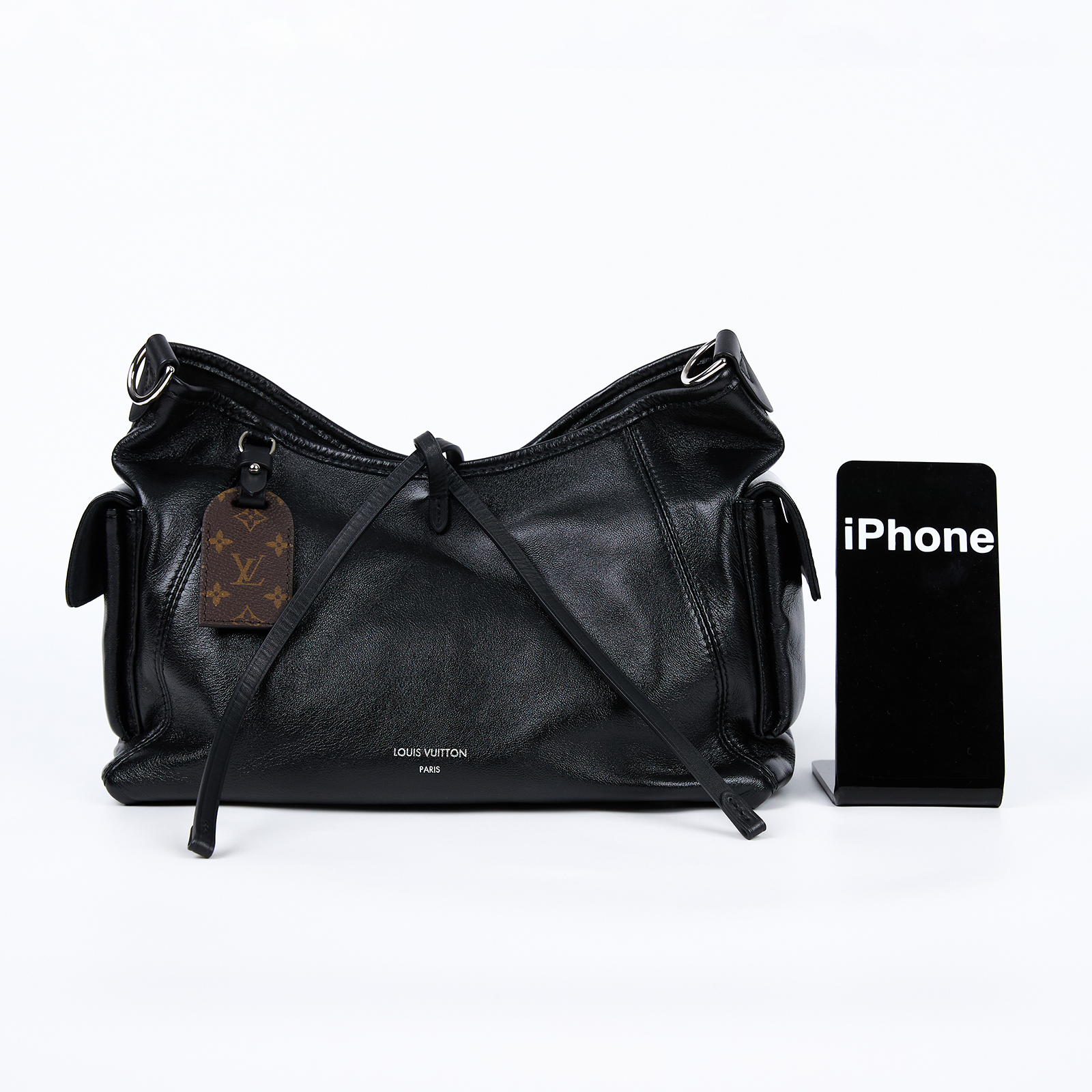 路易威登 LOUIS VUITTON CarryAll Cargo Vibe PM 手提包 黑色 M24861 晶片款  背帶2/吊牌/防塵袋/購買證明