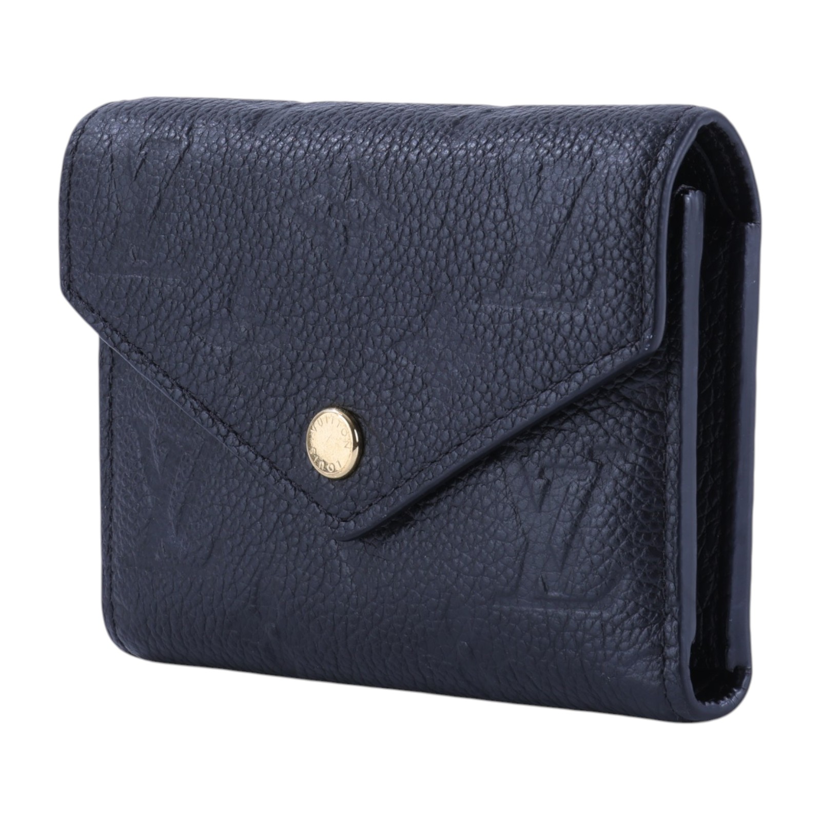 路易威登 LOUIS VUITTON Victorine 錢包 壓花牛皮 M64060 晶片款 黑原花壓紋VICTORINE三折短夾 原廠盒子/防塵袋