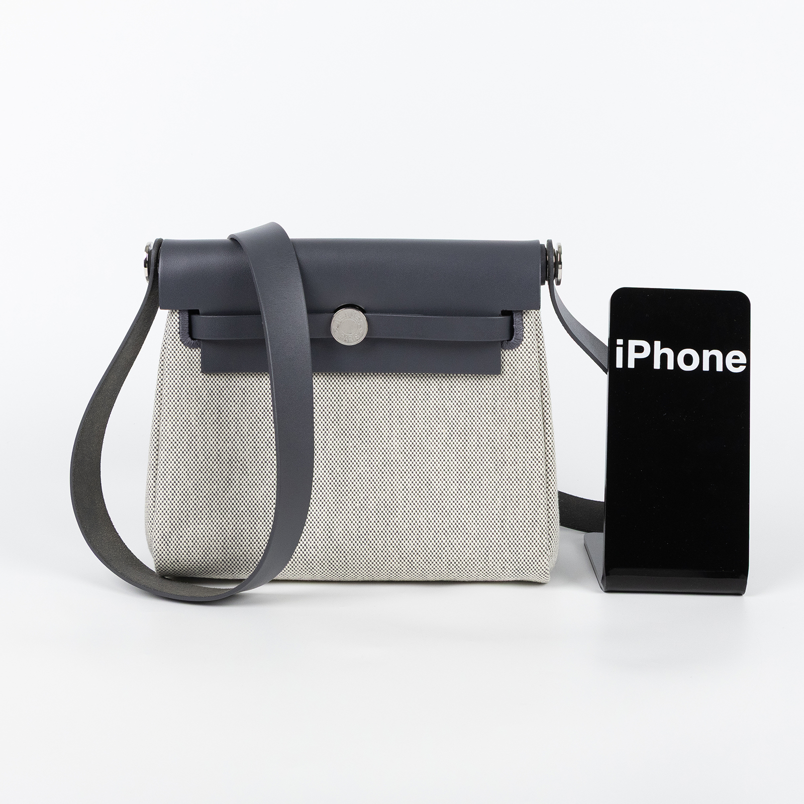 愛馬仕 Hermes Herbag Zip 20 HER20 K TS 006 AU K刻石板灰帆布HERBAG20 防塵袋/購買證明