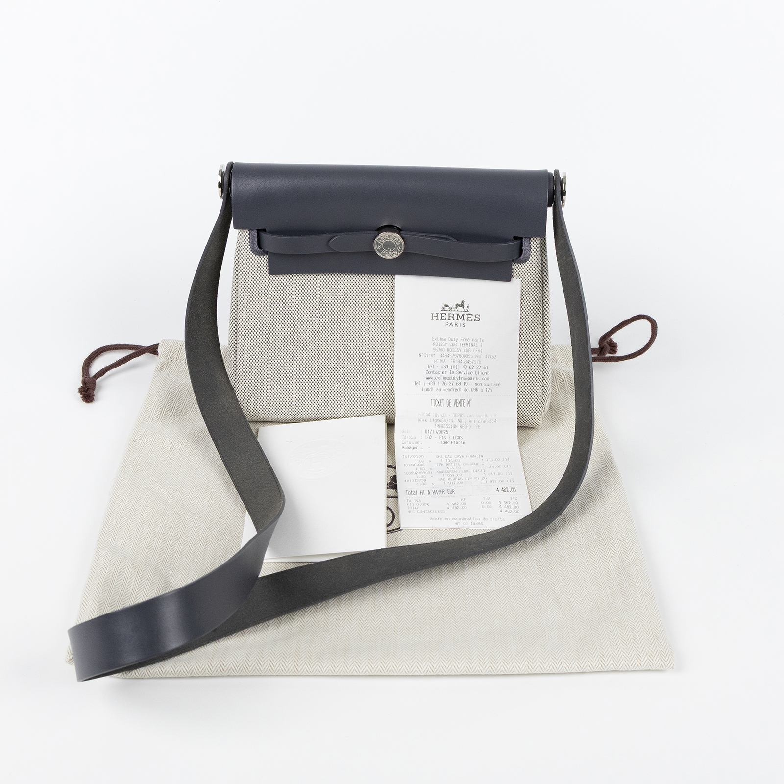 愛馬仕 Hermes Herbag Zip 20 HER20 K TS 006 AU K刻石板灰帆布HERBAG20 防塵袋/購買證明