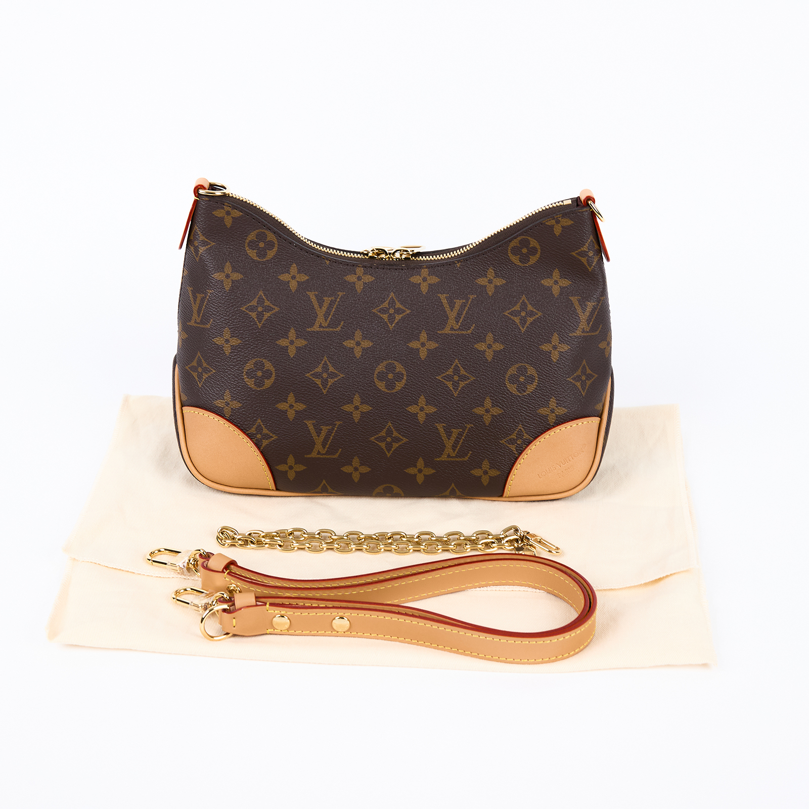 路易威登 LOUIS VUITTON Boulogne 牛角包 手提 斜肩背包 M45832 晶片款 原花Boulogne PM 防塵袋/背帶2
