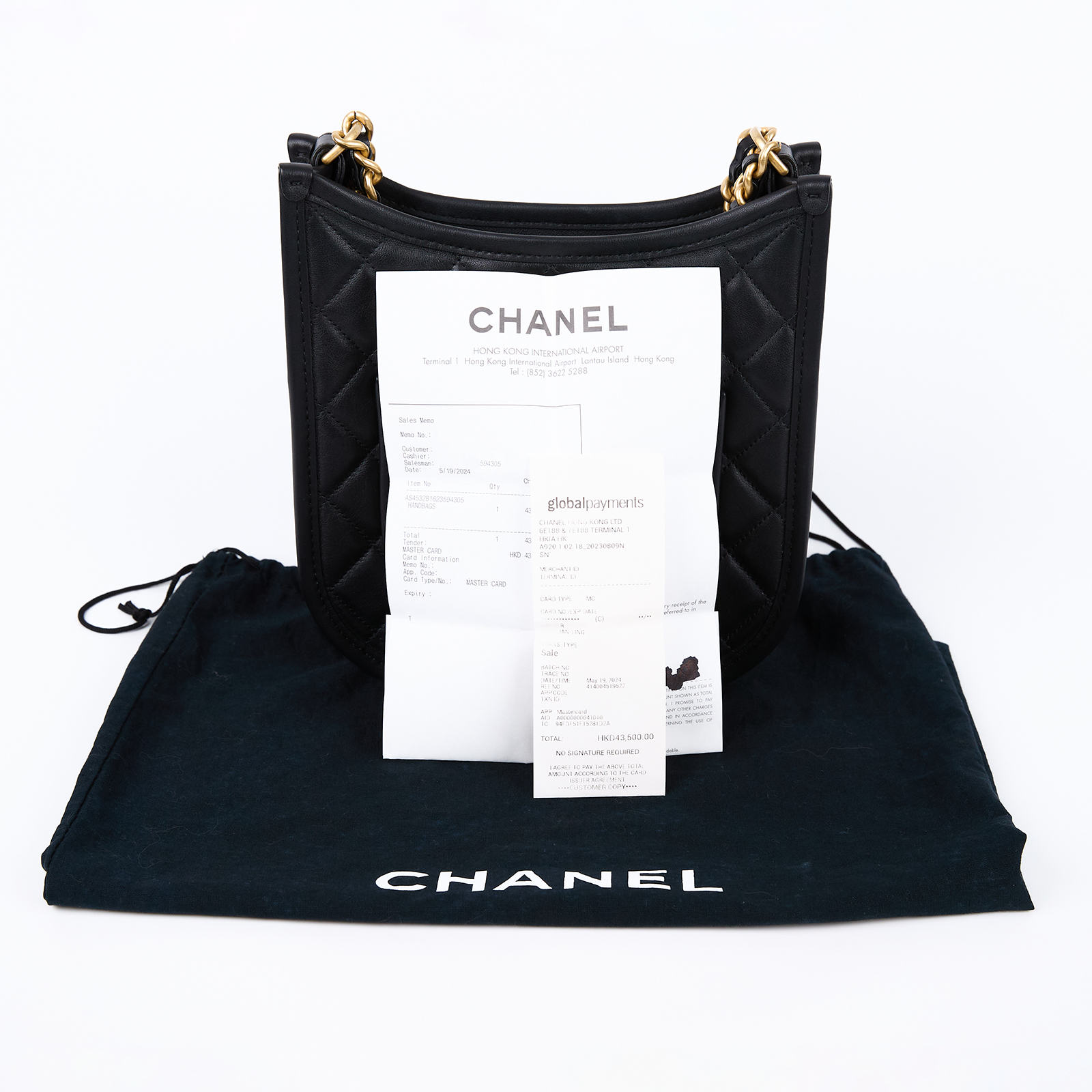 香奈兒 CHANEL 流浪包 Hobo Bag CC LOGO 斜背包 AS4532 B16235 晶片款 黑金HOBO兩用包 防塵袋/購買證明正本