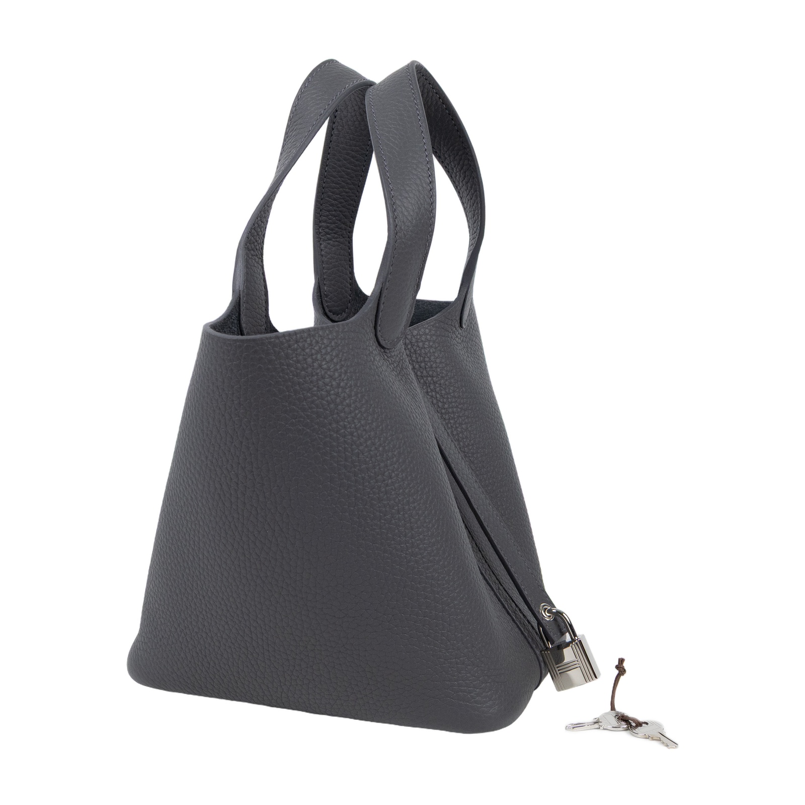 愛馬仕 Hermes Picotin Lock 18 菜籃子包 銀色五金 石板灰色 H056289CK85 /WAC 009 AT  原廠盒子/防塵袋/購買明細/鎖組