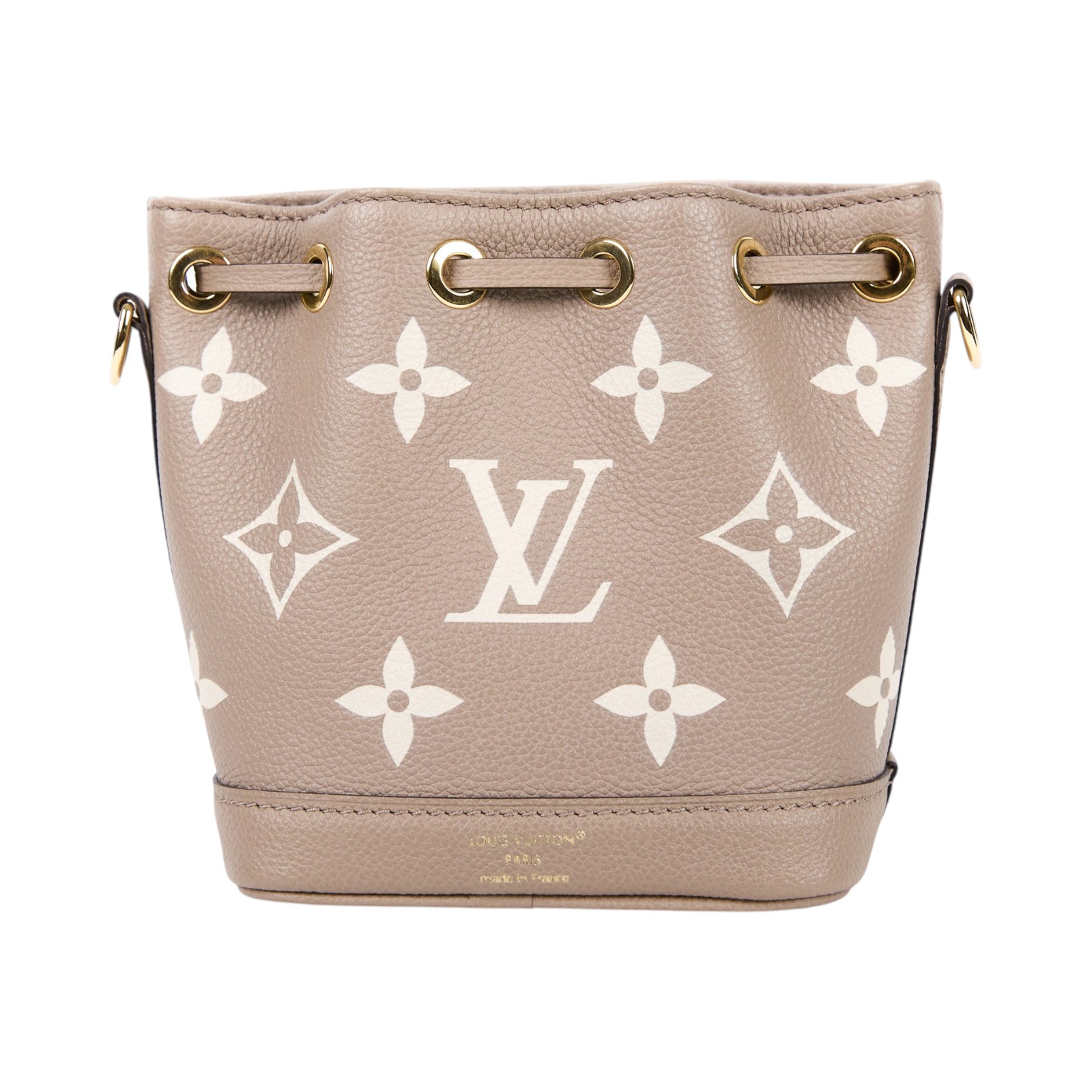 路易威登 LOUIS VUITTON Nano Noé 束口水桶包 Tourterelle 灰色 Cream色 M46291 晶片款  原廠盒子/防塵袋/背帶2