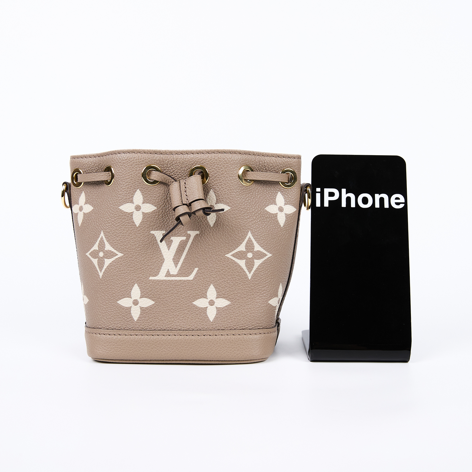 路易威登 LOUIS VUITTON Nano Noé 束口水桶包 Tourterelle 灰色 Cream色 M46291 晶片款  原廠盒子/防塵袋/背帶2