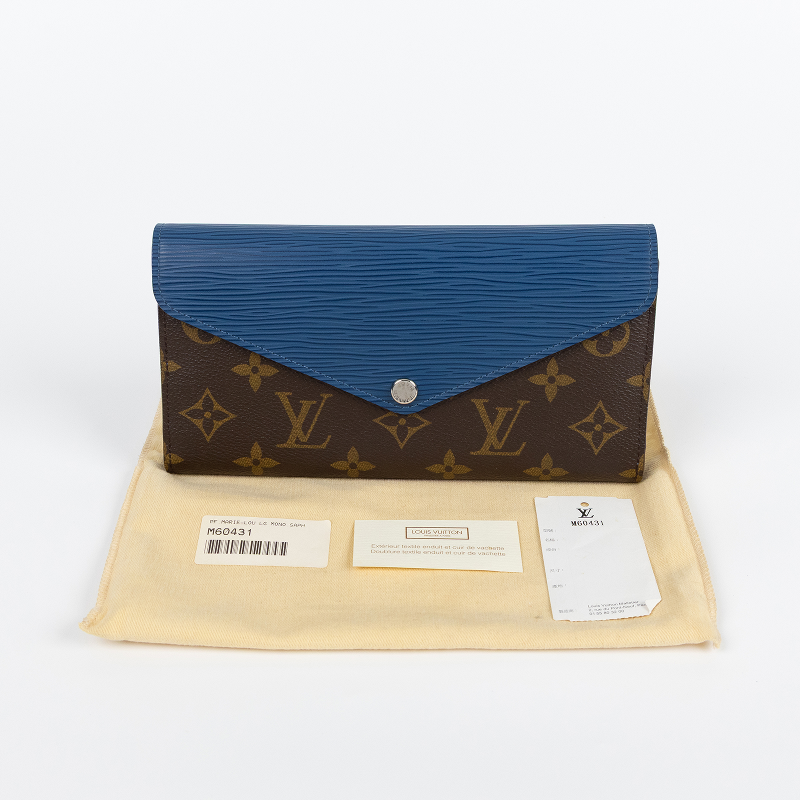 路易威登 LOUIS VUITTON Portefeuille Marie-Lou 長夾 錢包 M60431 原花拚藍Marie-Lou 長夾 防塵袋