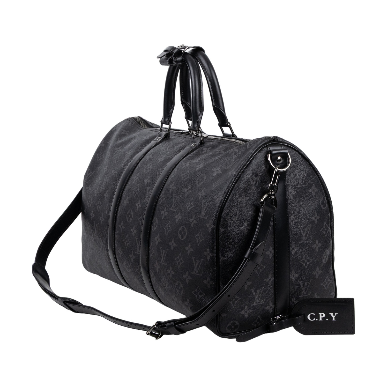 路易威登 LOUIS VUITTON Keepall Bandoulière 45 Eclipse帆布 波士頓包  旅行袋 M40569  防塵袋/行李吊牌/背袋