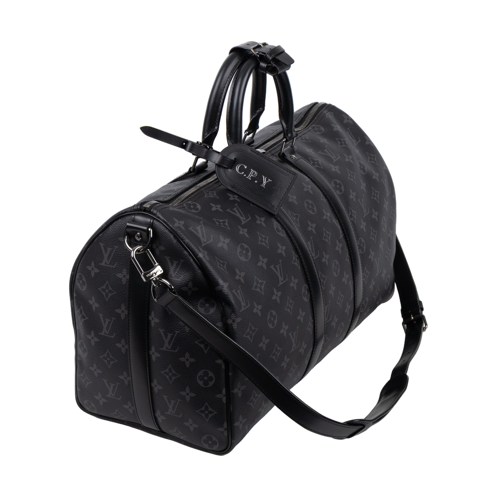 路易威登 LOUIS VUITTON Keepall Bandoulière 45 Eclipse帆布 波士頓包  旅行袋 M40569  防塵袋/行李吊牌/背袋