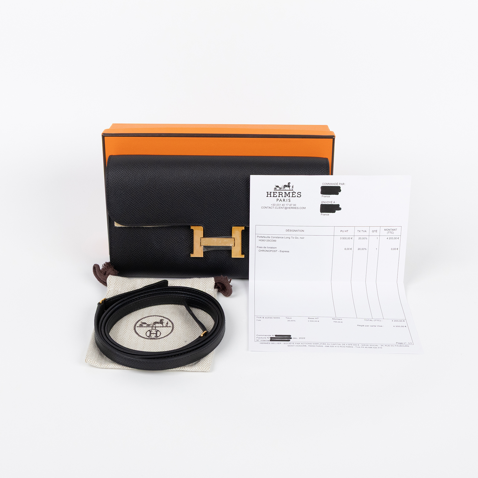 愛馬仕 Hermes Constance to go 康康包 長夾 金色五金 黑色 H080125CD89 /U SN 011 YW  原廠盒子/國外購買證明/背帶/防塵袋